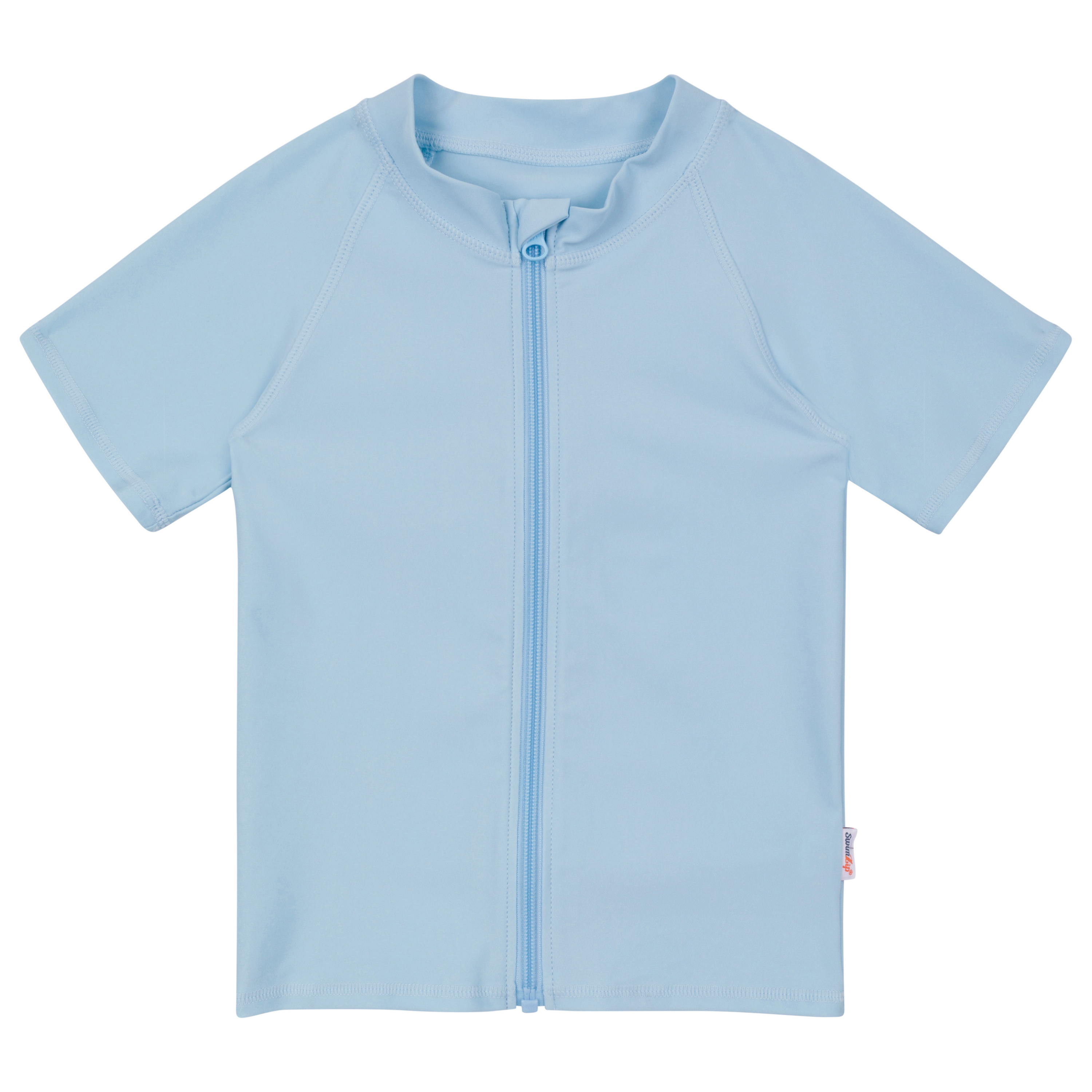 Kids Short Sleeve Zipper Rash Guard Swim Shirt | “Dream Blue"-SwimZip UPF 50+ Sun Protective Swimwear & UV Zipper Rash Guards-pos1