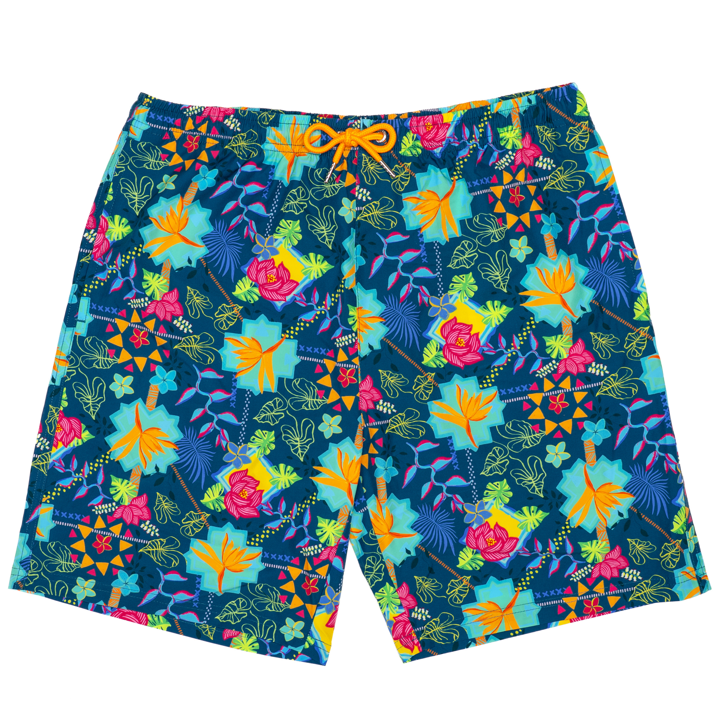 Men's 8" Swim Trunks Boxer Brief Liner | "Summer Max"-S-Summer Max-SwimZip UPF 50+ Sun Protective Swimwear & UV Zipper Rash Guards-pos1