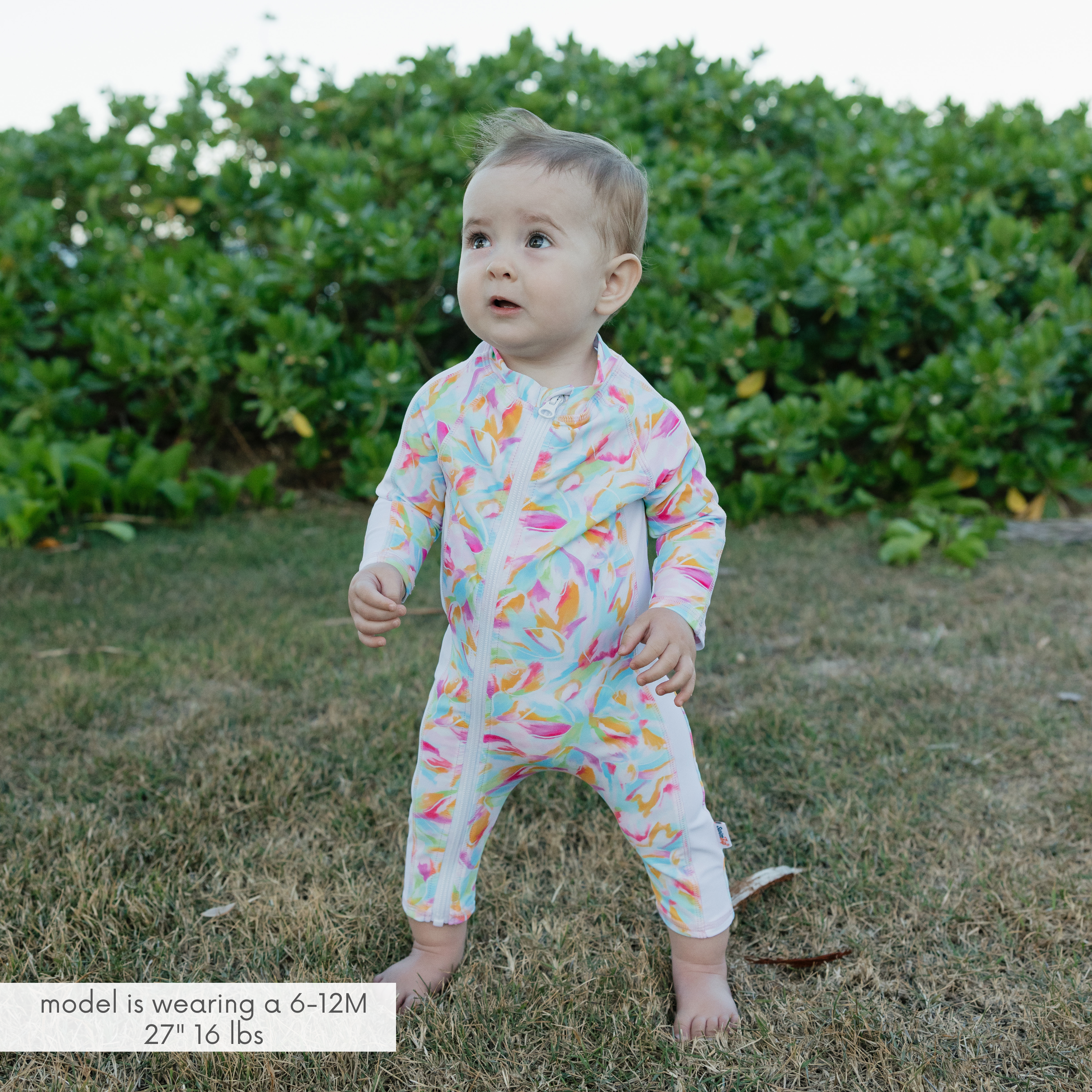 Sunsuit - Long Sleeve Romper Swimsuit | "Petals"-SwimZip UPF 50+ Sun Protective Swimwear & UV Zipper Rash Guards-pos3