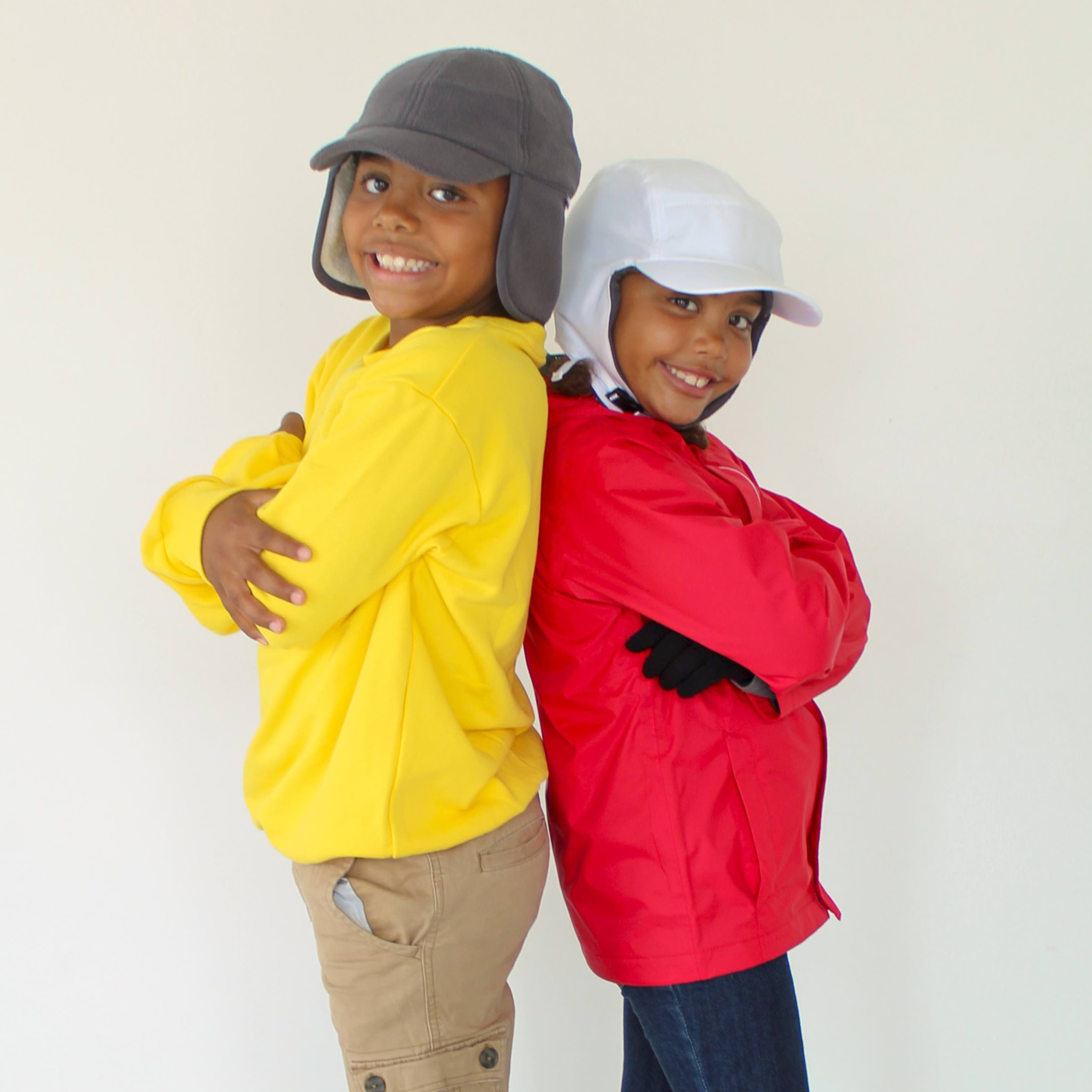 Kids Arctic Chill Winter Convertible Sun Hat - White-SwimZip UPF 50+ Sun Protective Swimwear & UV Zipper Rash Guards-pos7