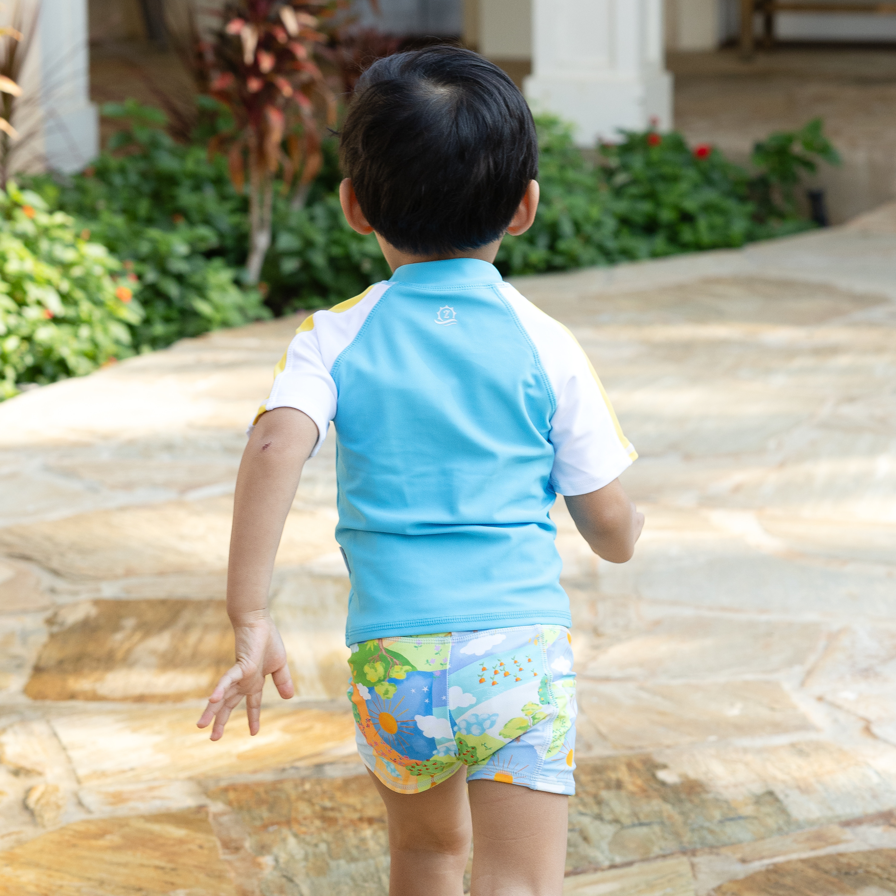 Kids Euro Swim Shorties | "Sunshine"-SwimZip UPF 50+ Sun Protective Swimwear & UV Zipper Rash Guards-pos8