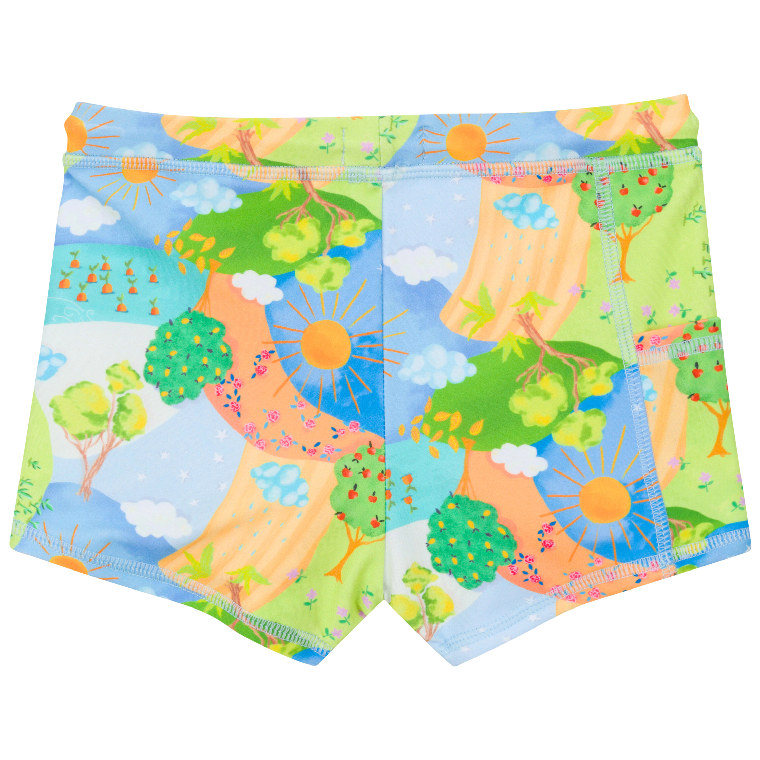 Kids Euro Swim Shorties | "Sunshine"-SwimZip UPF 50+ Sun Protective Swimwear & UV Zipper Rash Guards-pos9