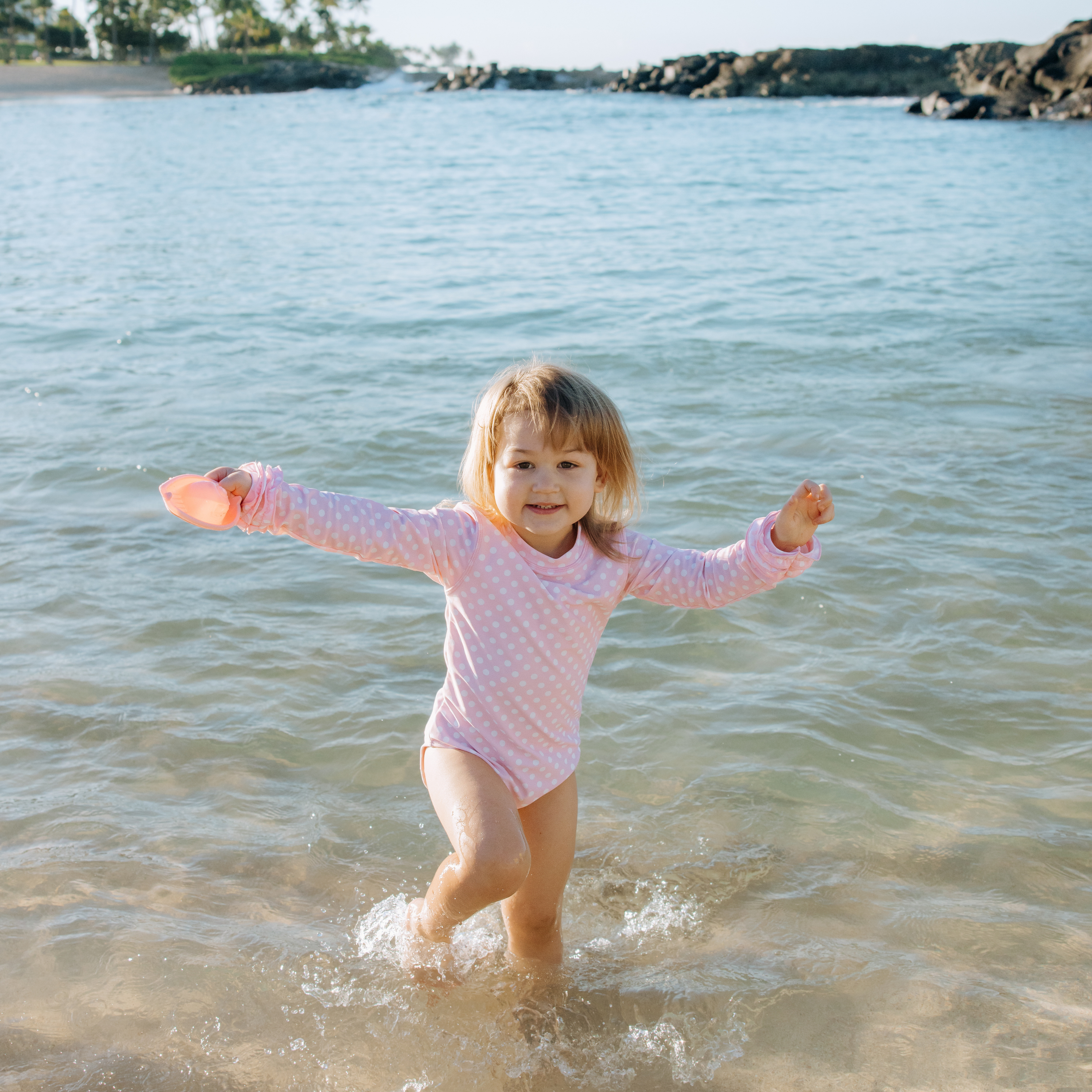 Girls Long Sleeve Surf Suit (One Piece Bodysuit) | "Pink Sassy Surfer"-SwimZip UPF 50+ Sun Protective Swimwear & UV Zipper Rash Guards-pos11