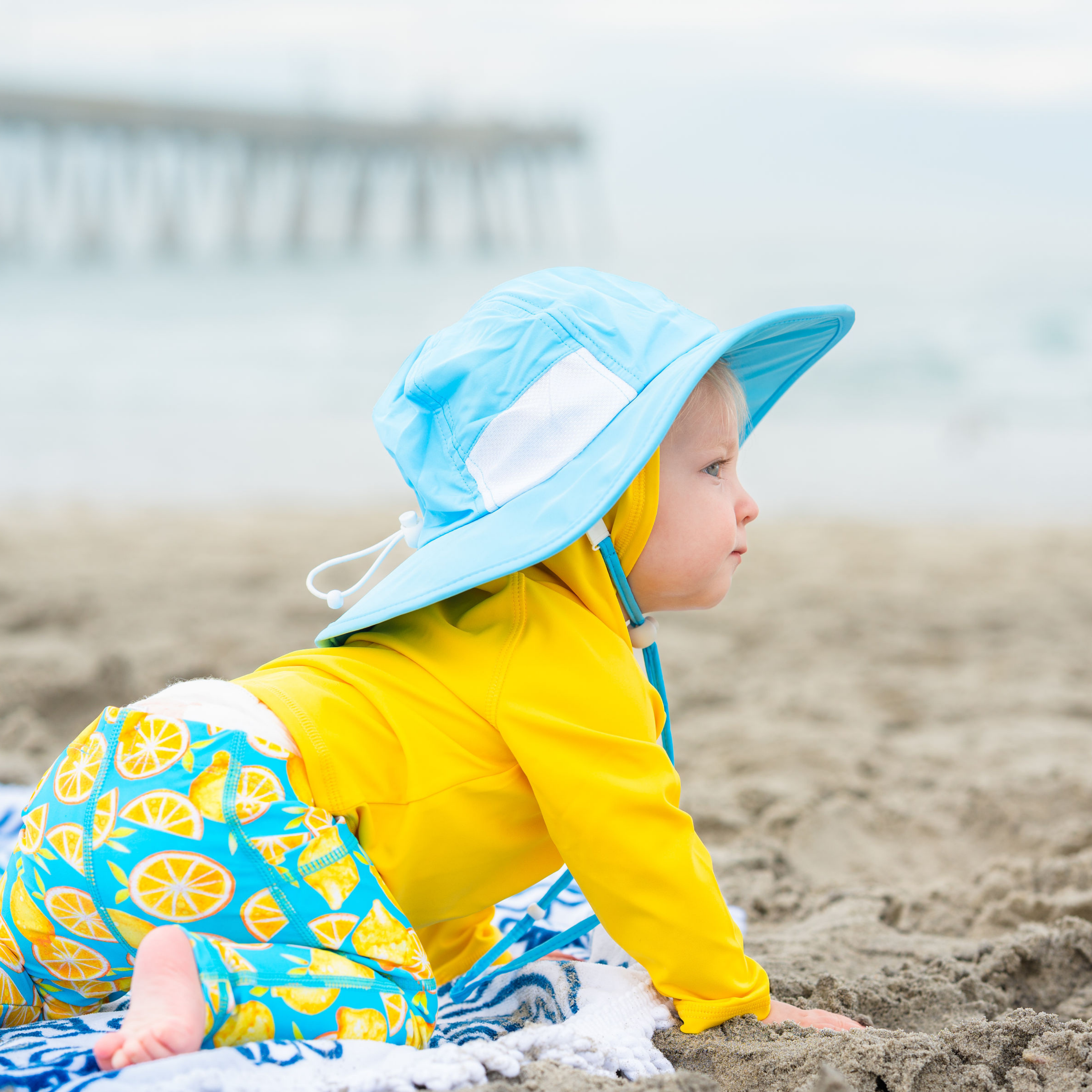 Kids Hooded Long Sleeve Zipper Rash Guard Swim Shirt | "Yellow"-SwimZip UPF 50+ Sun Protective Swimwear & UV Zipper Rash Guards-pos13