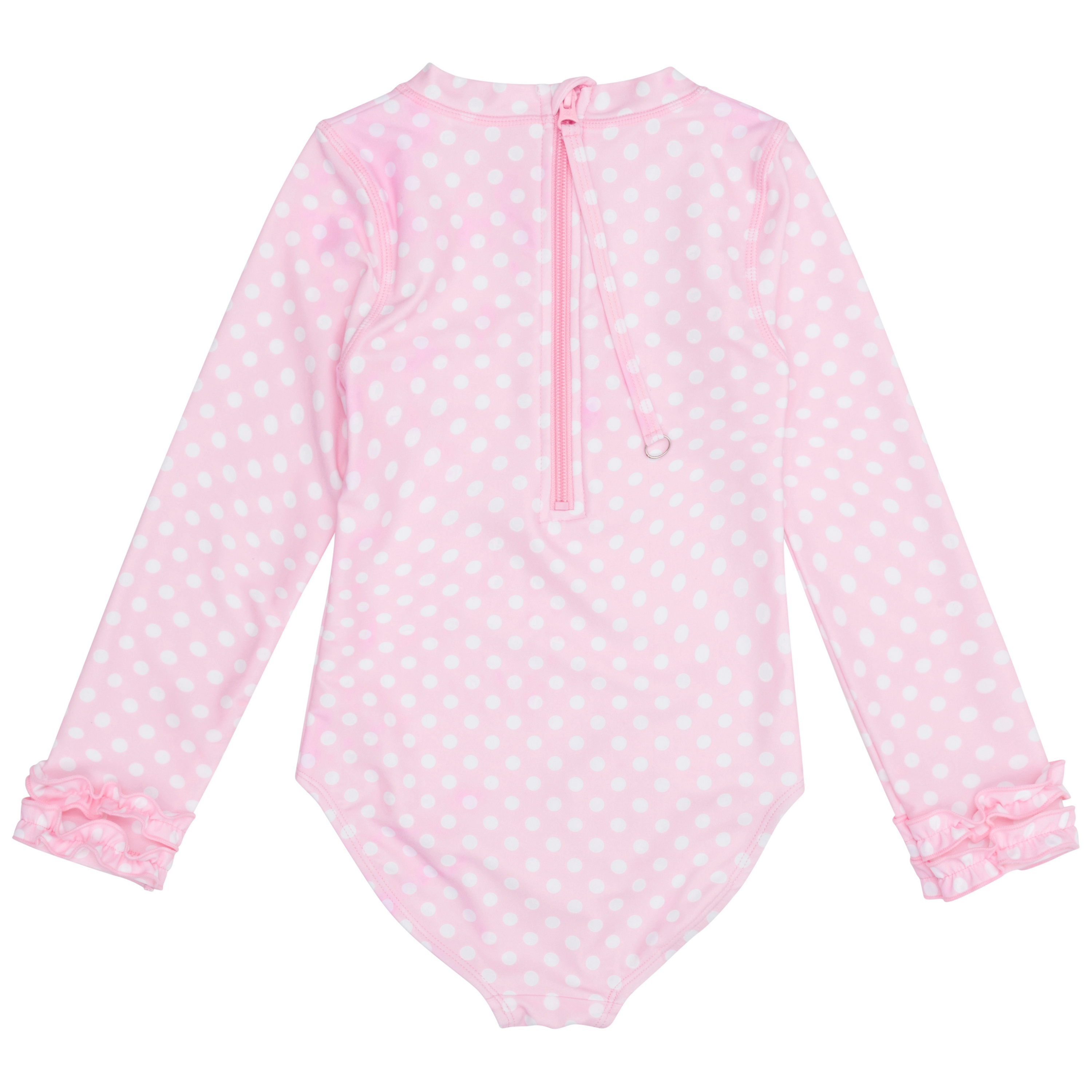Girls Long Sleeve Surf Suit (One Piece Bodysuit) | "Pink Sassy Surfer"-SwimZip UPF 50+ Sun Protective Swimwear & UV Zipper Rash Guards-pos12