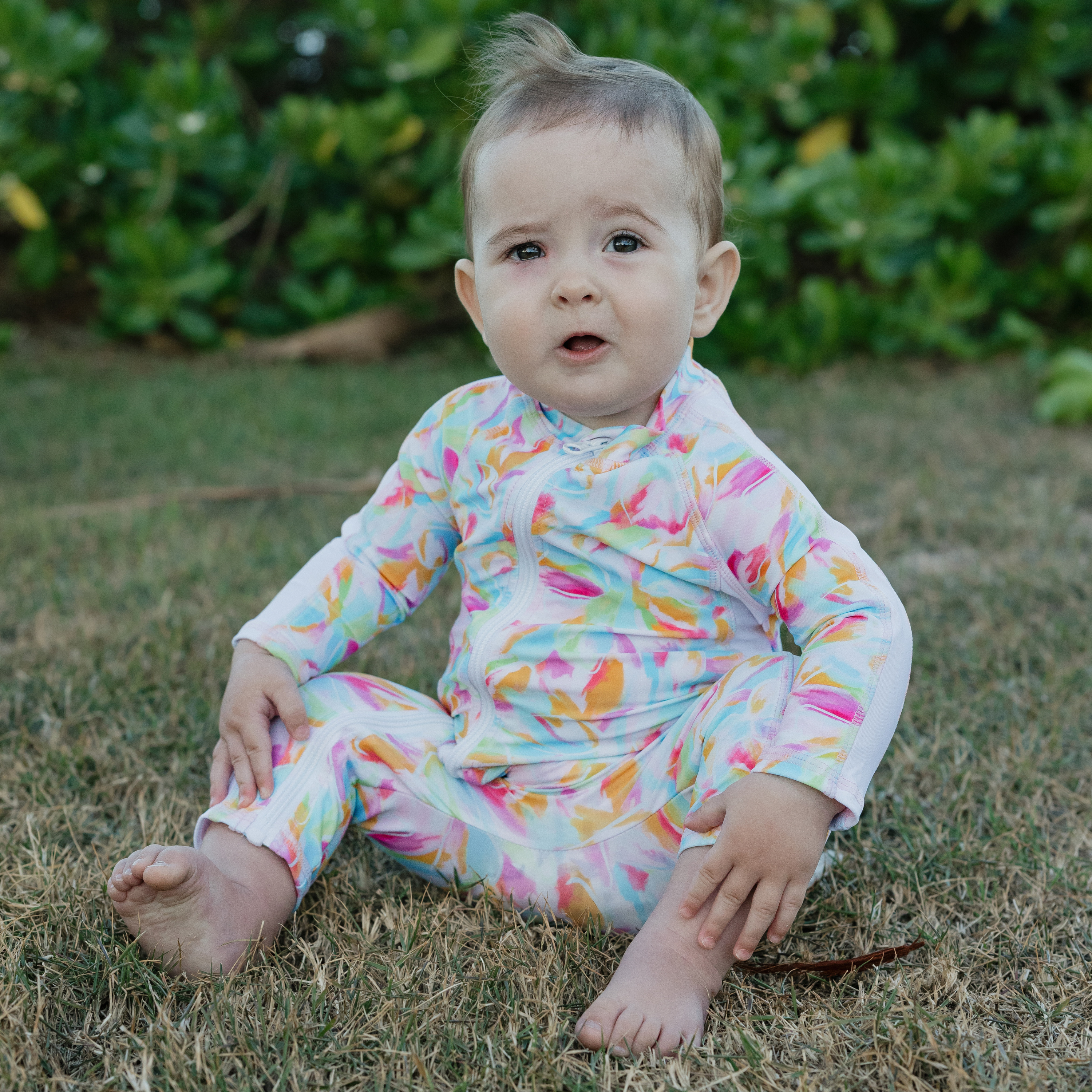 Sunsuit - Long Sleeve Romper Swimsuit | "Petals"-SwimZip UPF 50+ Sun Protective Swimwear & UV Zipper Rash Guards-pos7