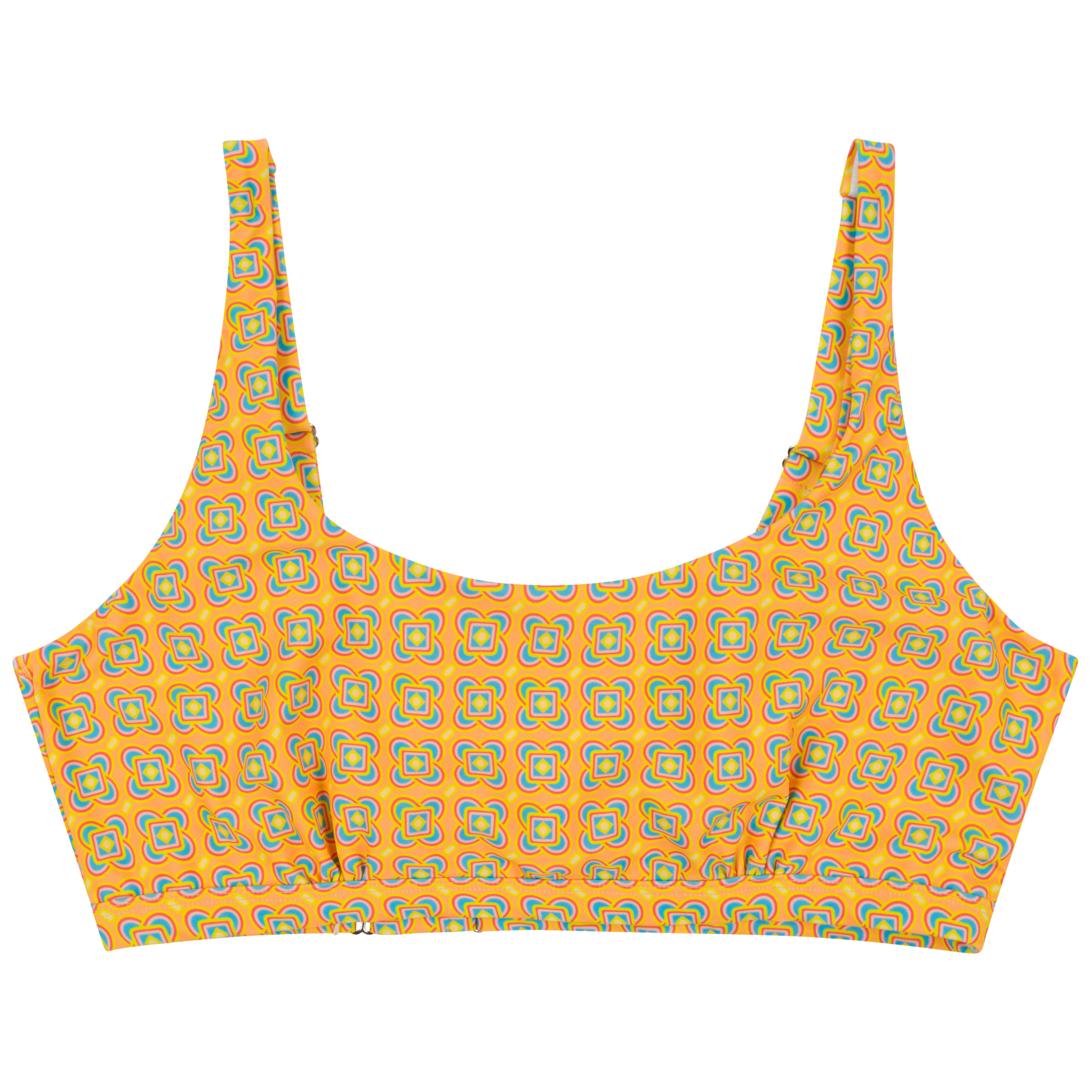 Women's Scoop Neck Bikini Top Plus Size | "Kaleidoscope"-1X-Kaleidoscope-SwimZip UPF 50+ Sun Protective Swimwear & UV Zipper Rash Guards-pos1