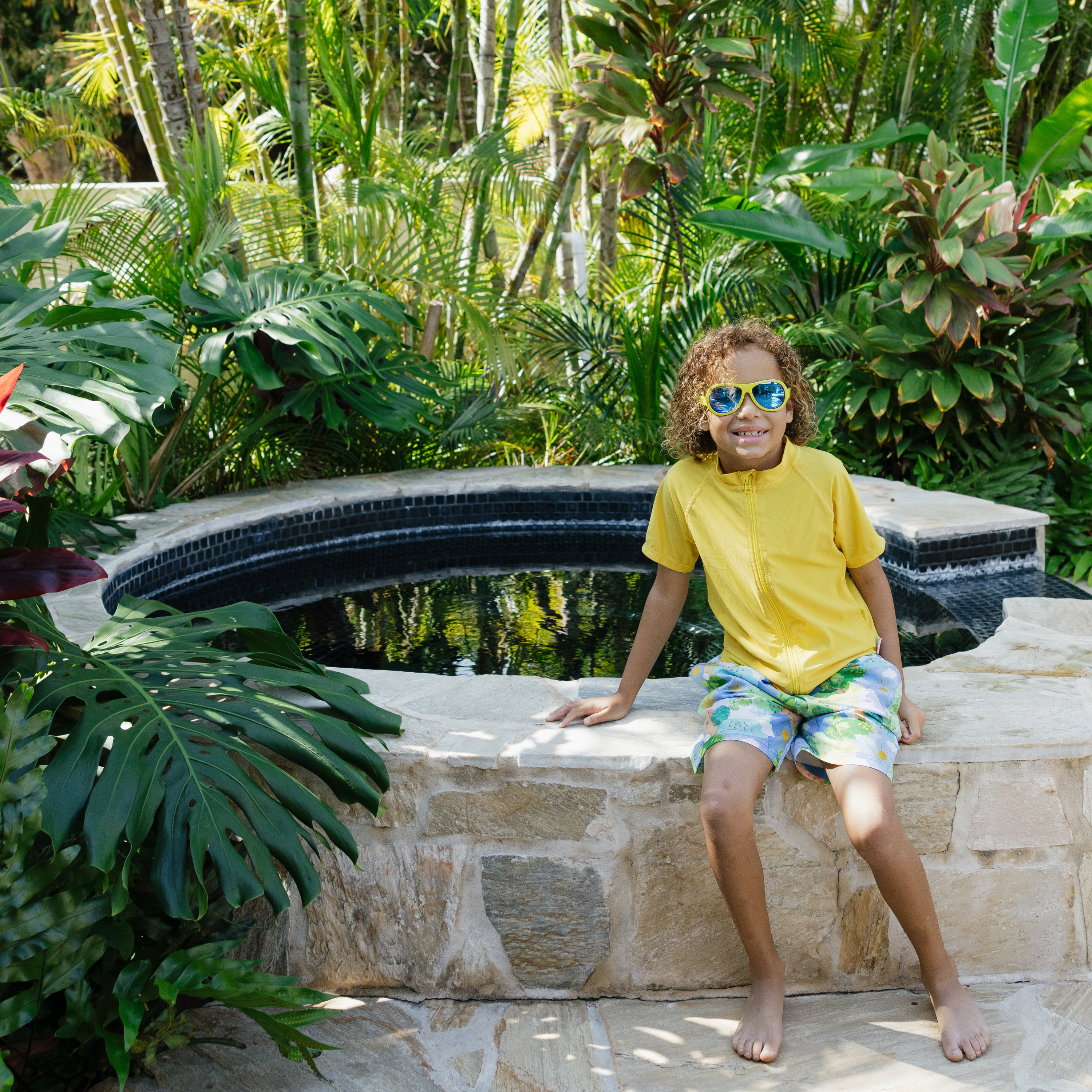 Boys Swim Trunks Boxer Brief Liner (sizes 6-14) | “Sunshine"-SwimZip UPF 50+ Sun Protective Swimwear & UV Zipper Rash Guards-pos7
