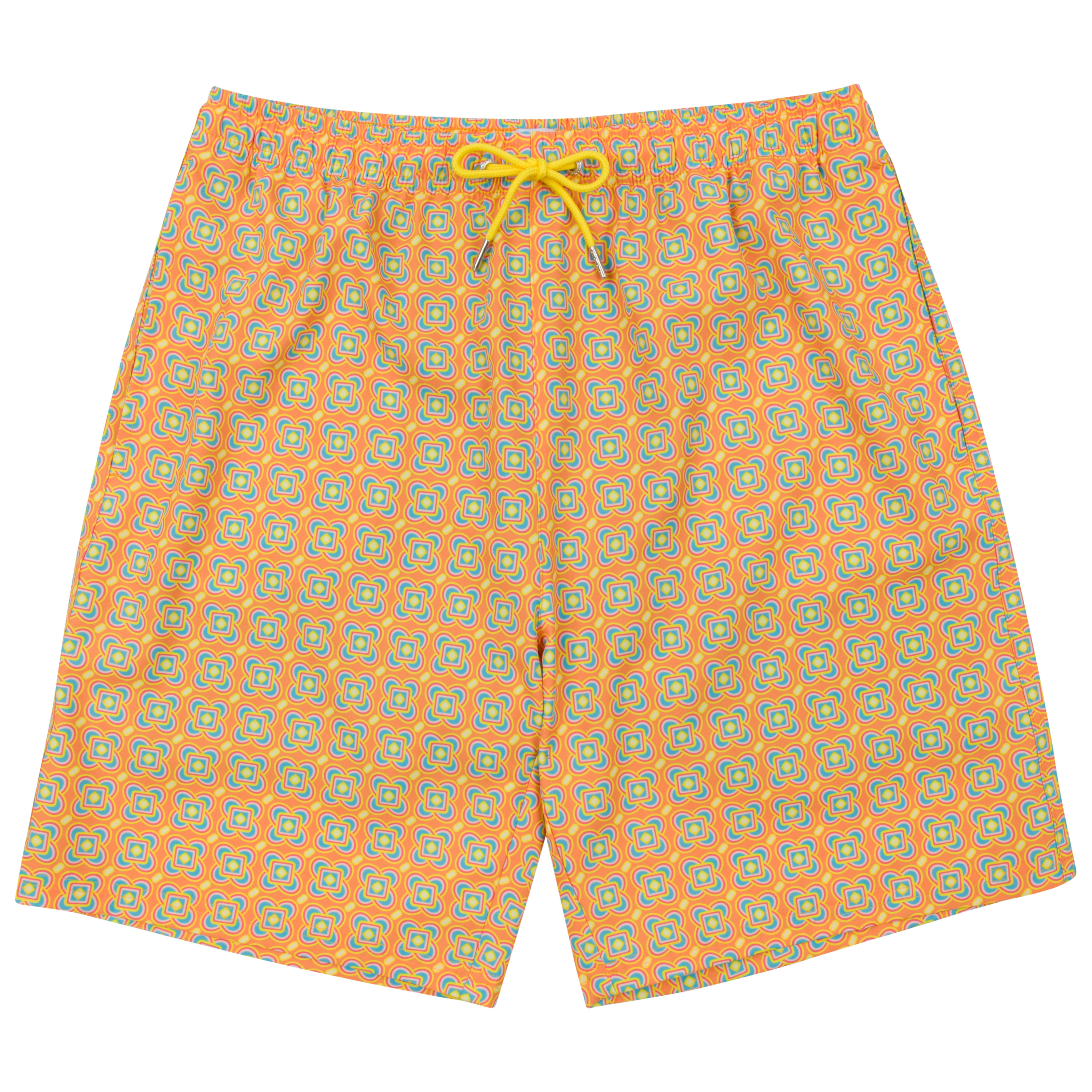 Men's 8" Swim Trunks Boxer Brief Liner | "Kaleidoscope"-S-Kaleidoscope-SwimZip UPF 50+ Sun Protective Swimwear & UV Zipper Rash Guards-pos1