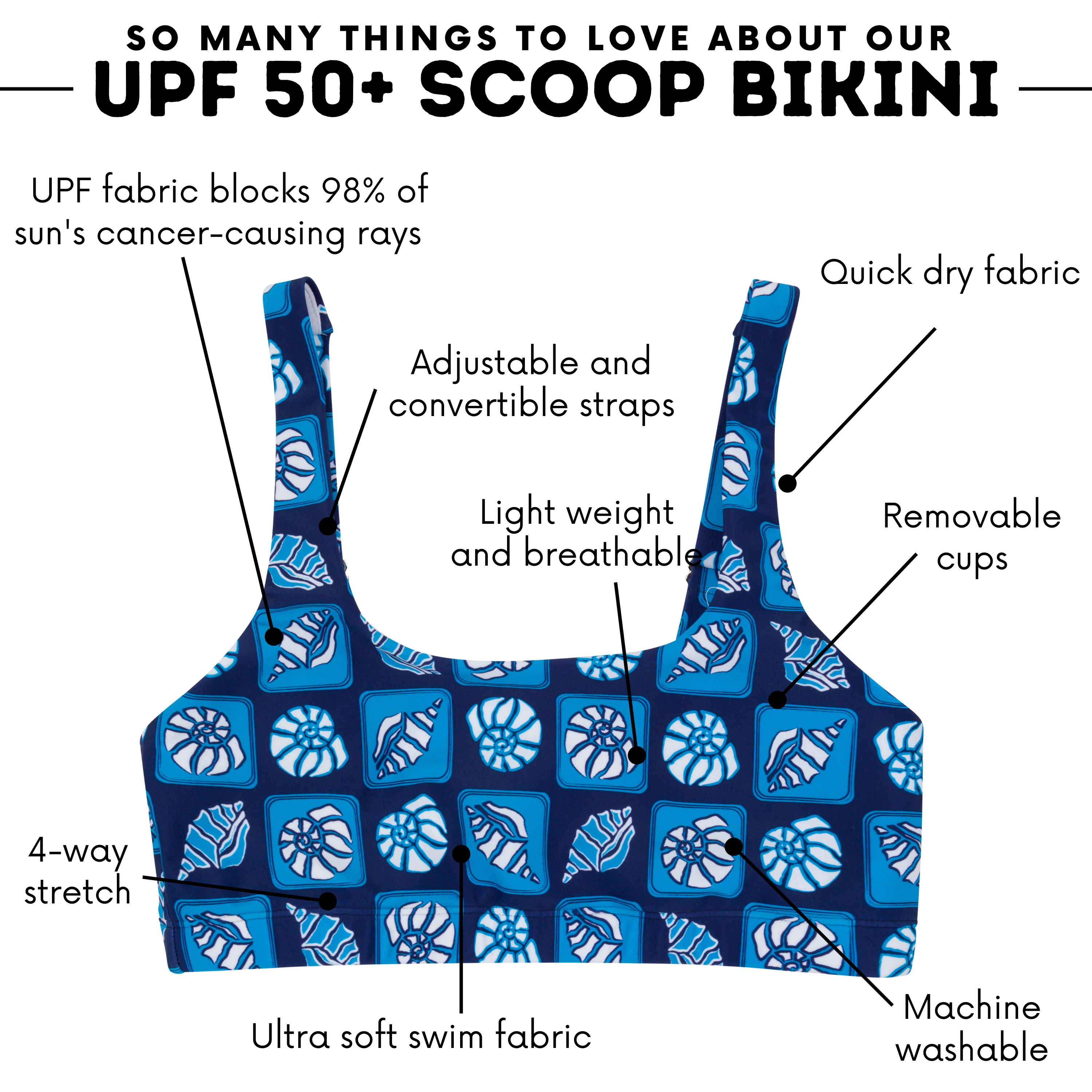 Women's Scoop Neck Bikini Top | "Coastal"-SwimZip UPF 50+ Sun Protective Swimwear & UV Zipper Rash Guards-pos4