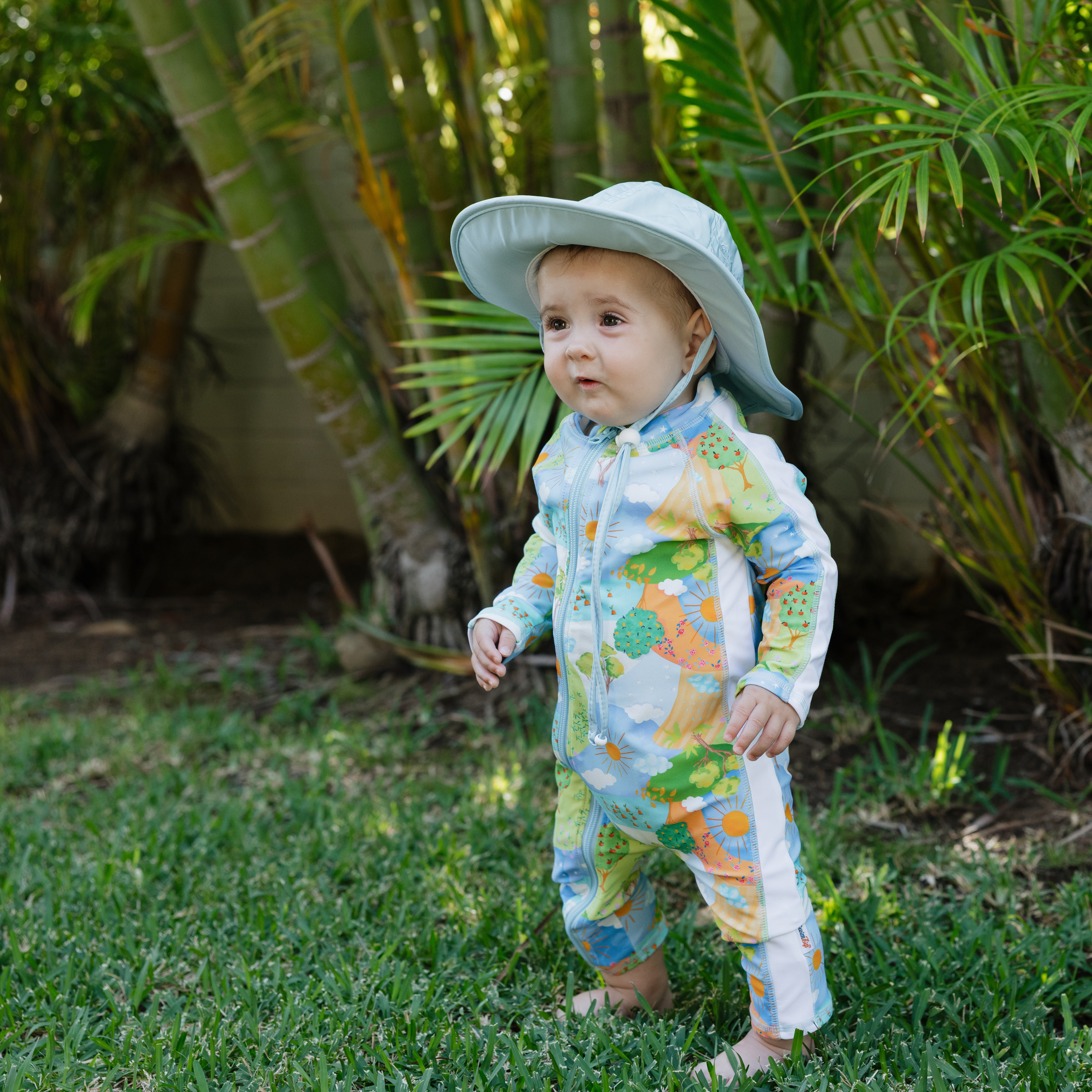Sunsuit - Long Sleeve Romper Swimsuit | "Sunshine"-SwimZip UPF 50+ Sun Protective Swimwear & UV Zipper Rash Guards-pos6
