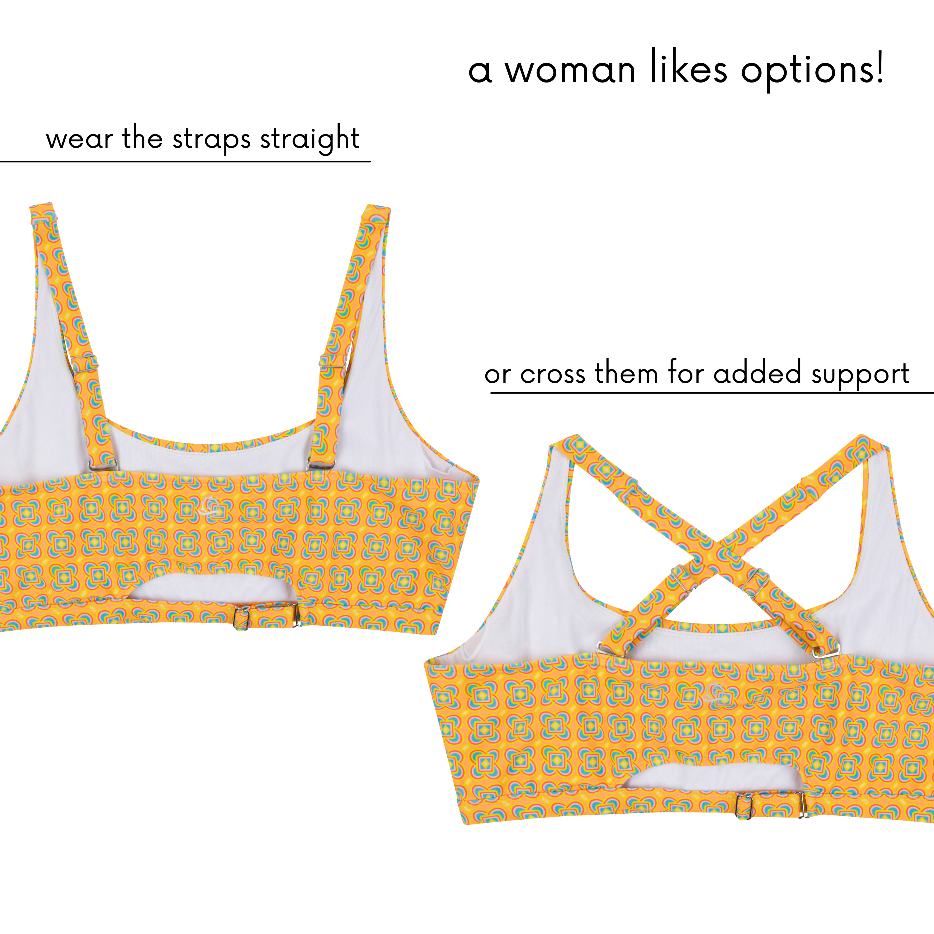 Women's Scoop Neck Bikini Top Plus Size | "Kaleidoscope"-SwimZip UPF 50+ Sun Protective Swimwear & UV Zipper Rash Guards-pos5