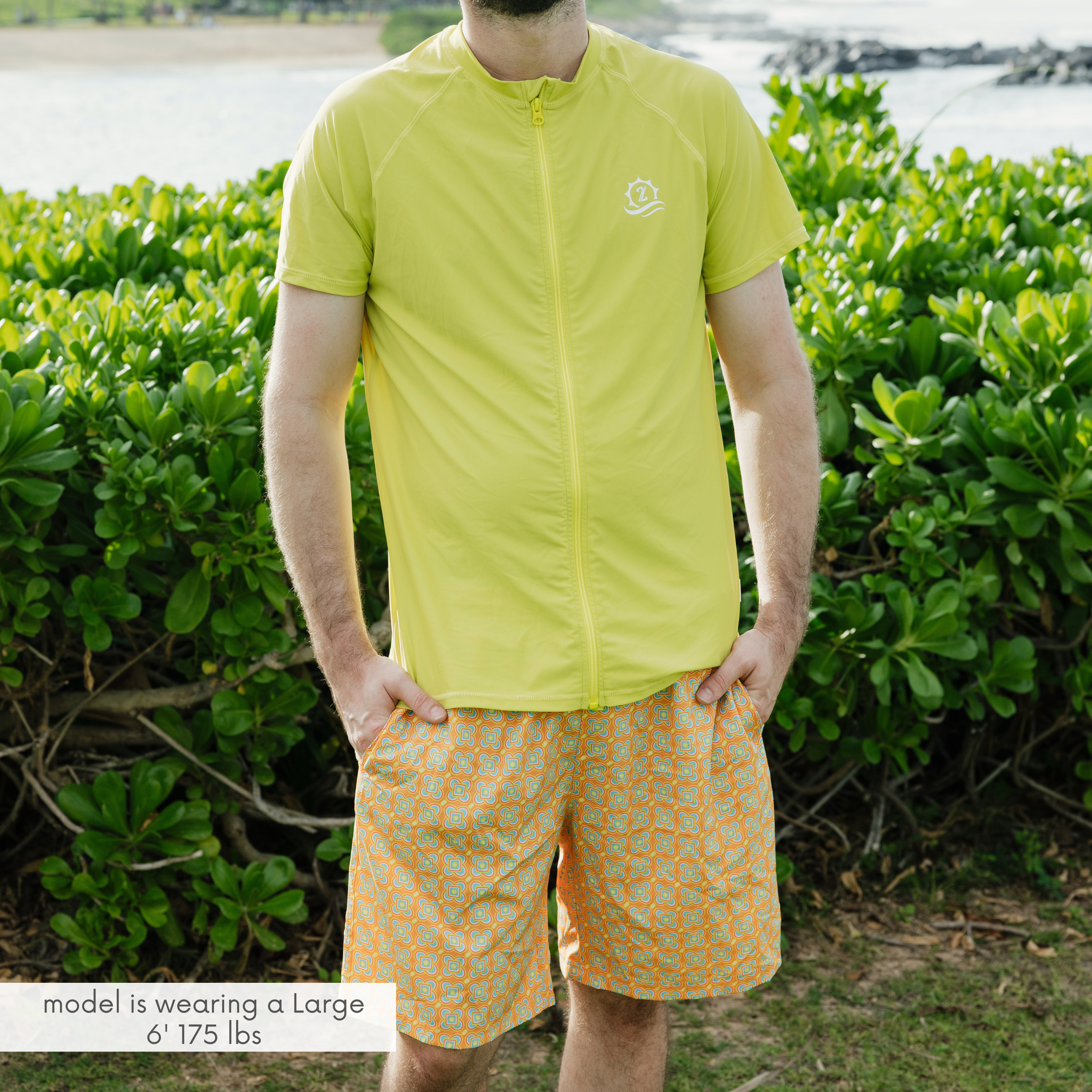 Men's 8" Swim Trunks Boxer Brief Liner | "Kaleidoscope"-SwimZip UPF 50+ Sun Protective Swimwear & UV Zipper Rash Guards-pos3