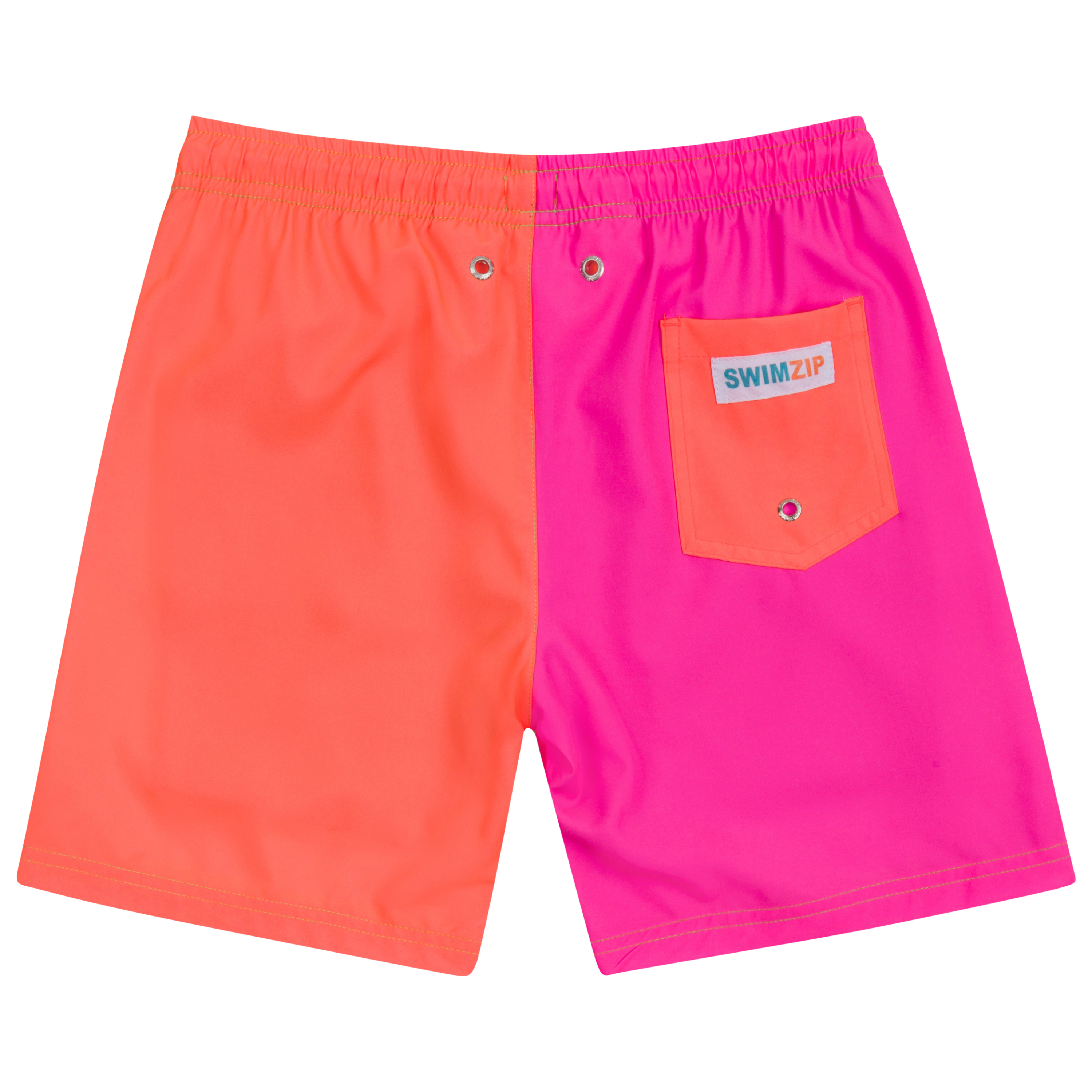 Boys Swim Trunks Boxer Brief Liner (sizes 6-14) | “Neon Sunrise"-SwimZip UPF 50+ Sun Protective Swimwear & UV Zipper Rash Guards-pos9