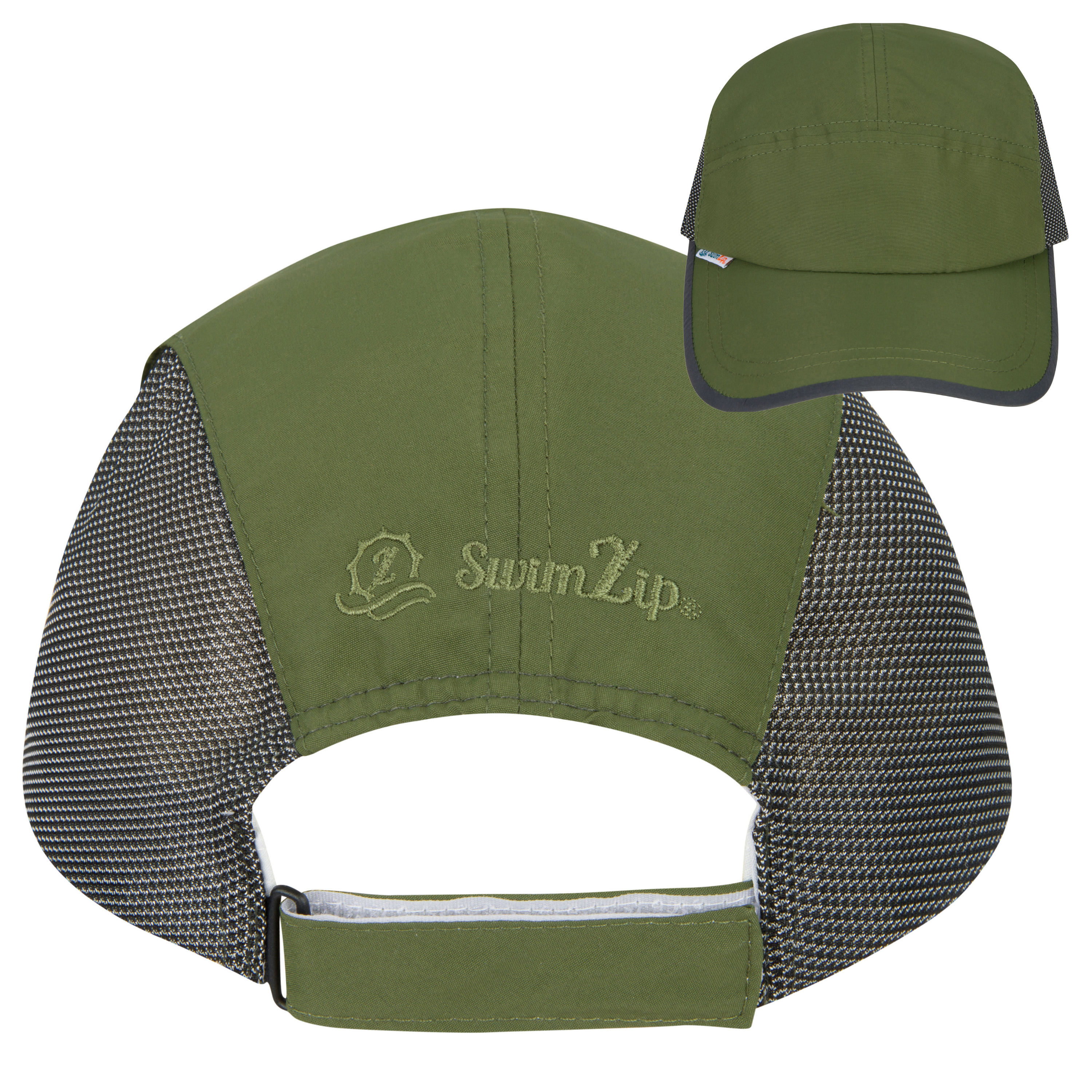 Adjustable UPF Baseball Hat - one-size fits all | Olive-SwimZip UPF 50+ Sun Protective Swimwear & UV Zipper Rash Guards-pos6