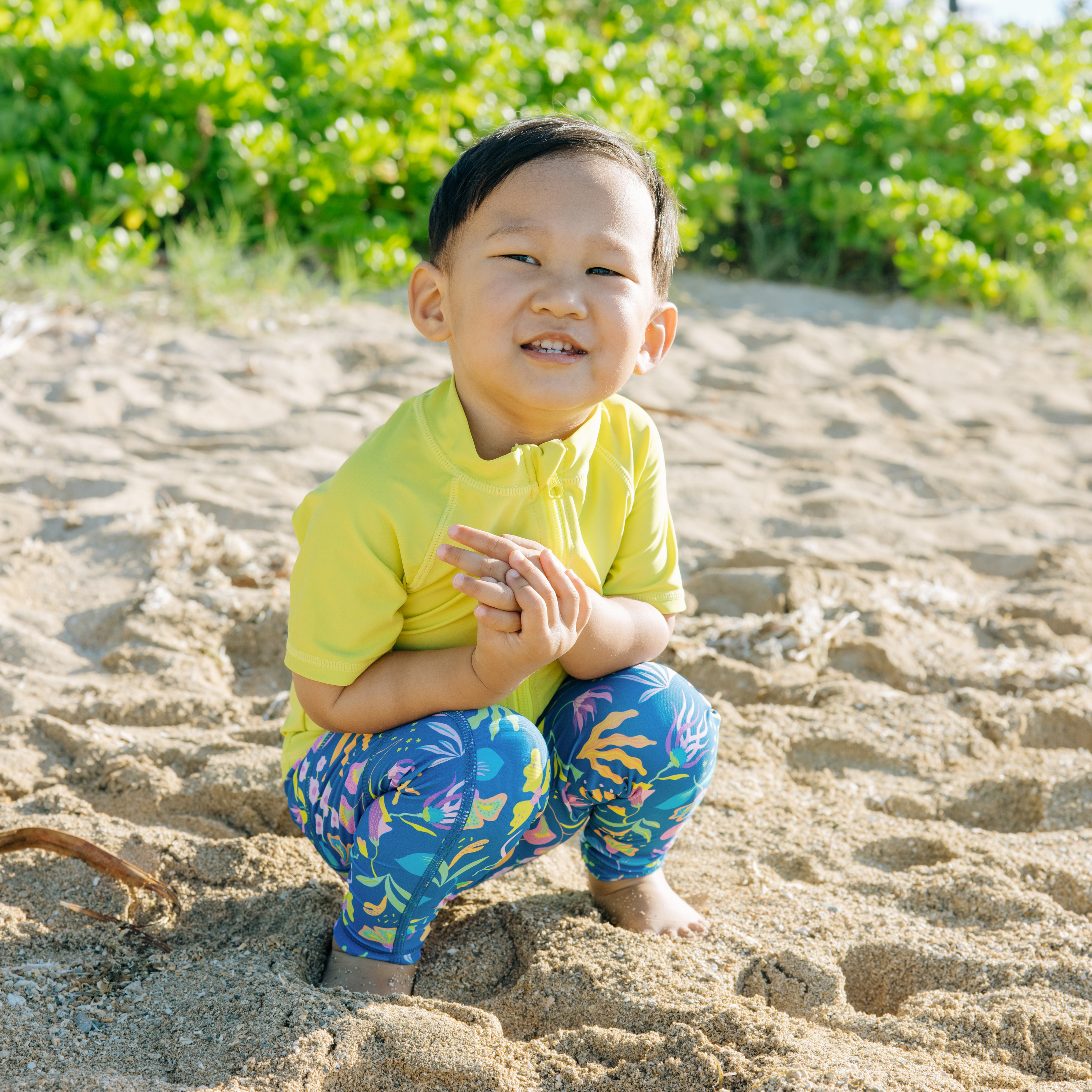 Kids Swim Pants | "Tropadelic"-SwimZip UPF 50+ Sun Protective Swimwear & UV Zipper Rash Guards-pos7