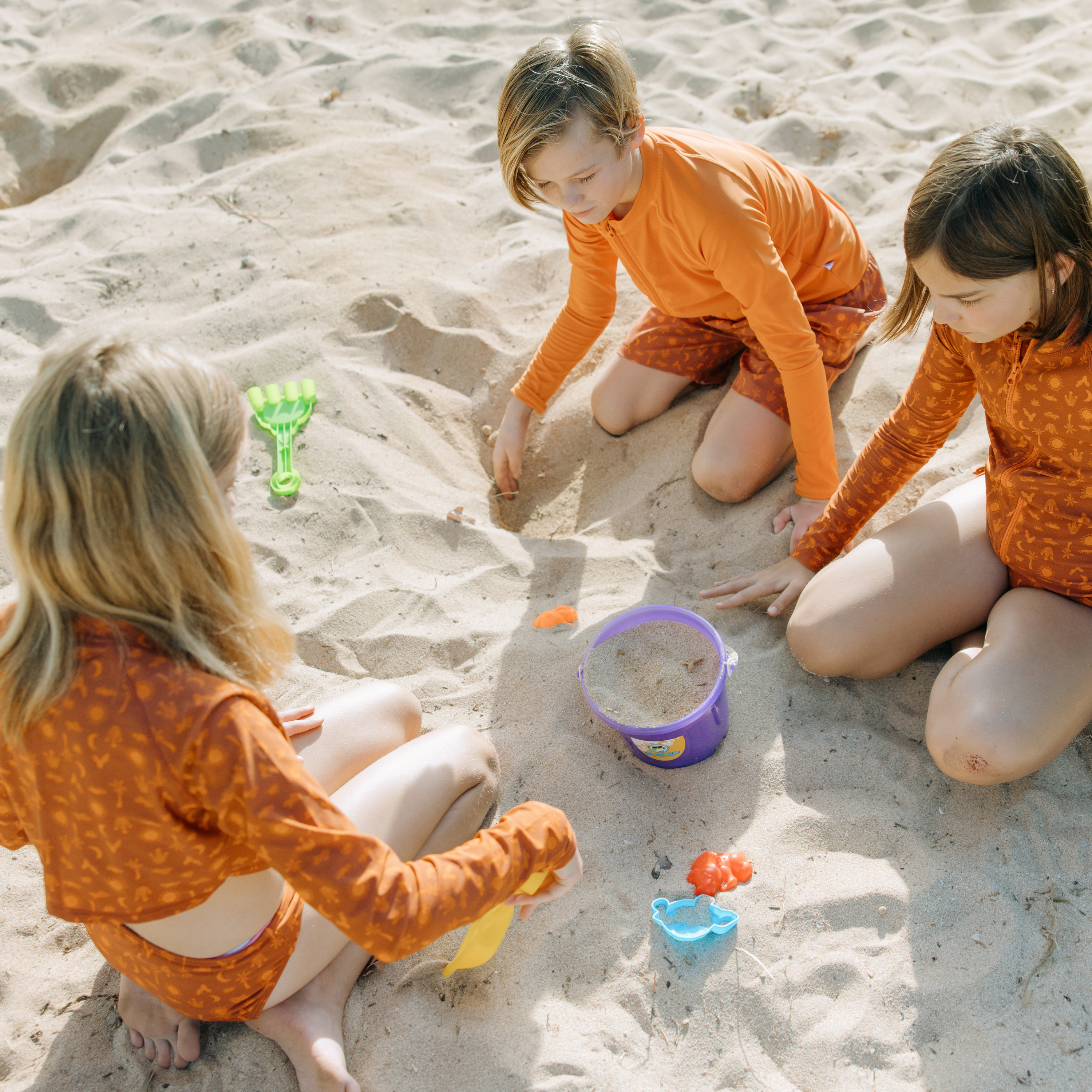 Girls Long Sleeve Crop Rash Guard | "Desert"-SwimZip UPF 50+ Sun Protective Swimwear & UV Zipper Rash Guards-pos7