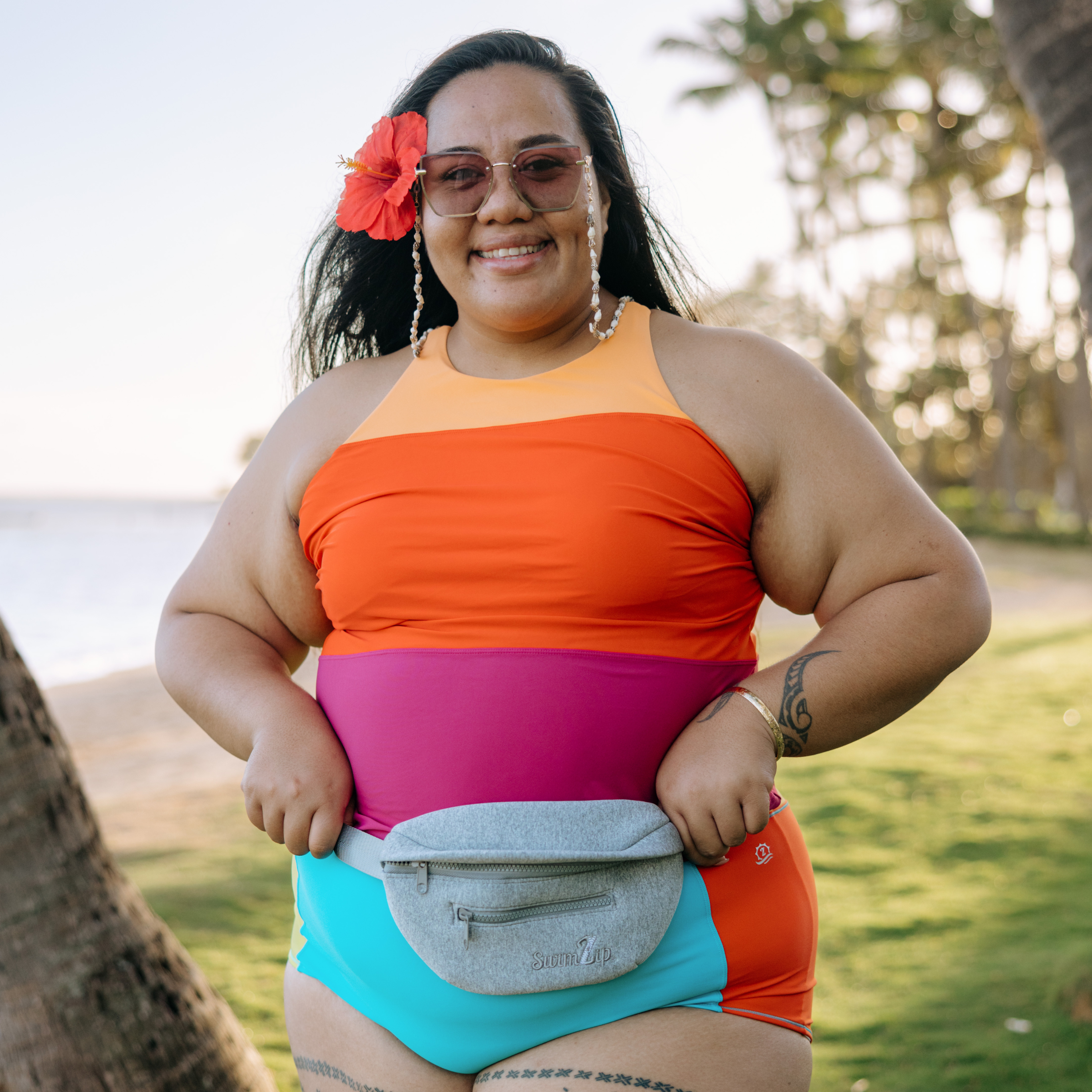Neoprene Fanny Pack Belt Bag-SwimZip UPF 50+ Sun Protective Swimwear & UV Zipper Rash Guards-pos12