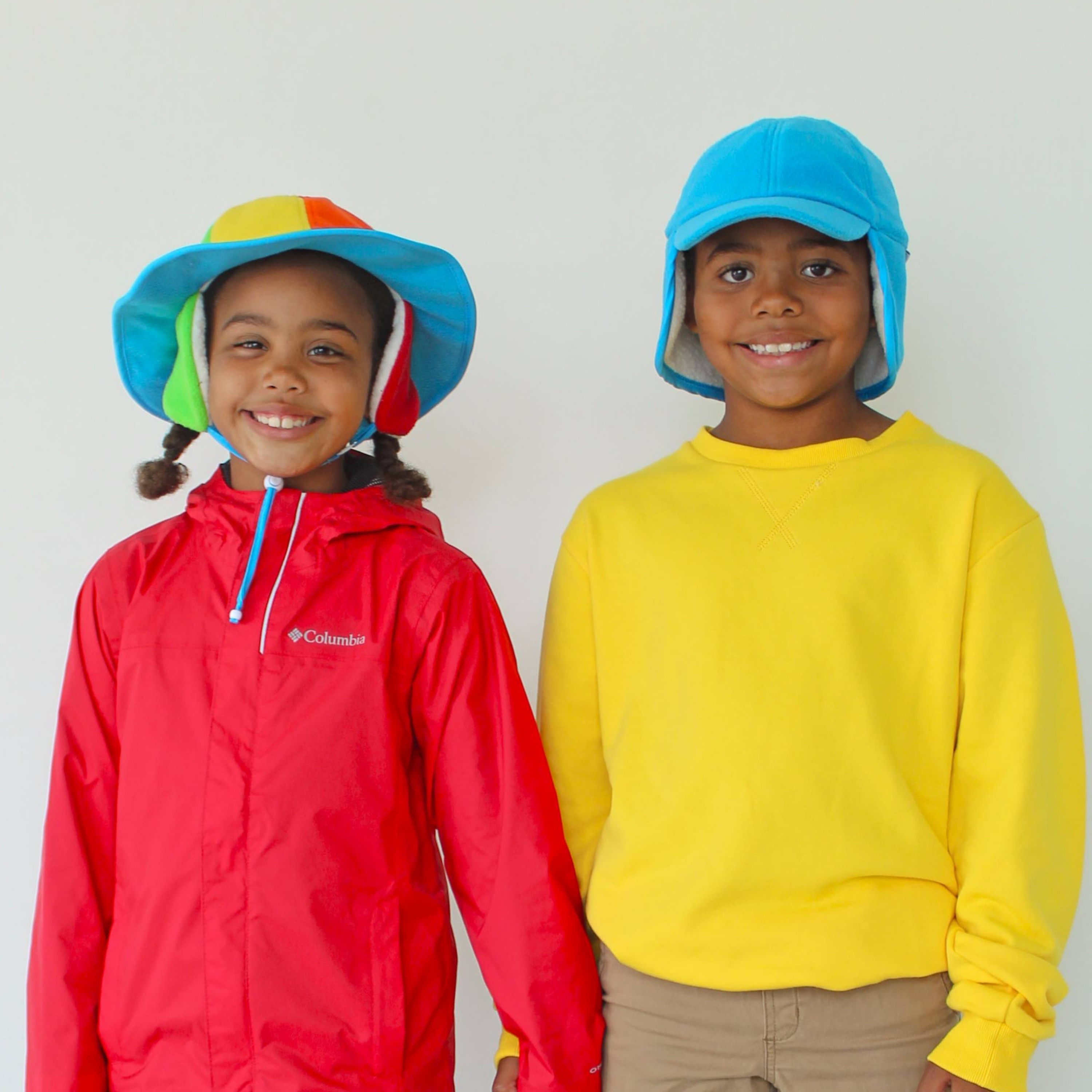 Fleece Wide Brim Winter Hat For Kids | “Rainbow Print”-SwimZip UPF 50+ Sun Protective Swimwear & UV Zipper Rash Guards-pos11