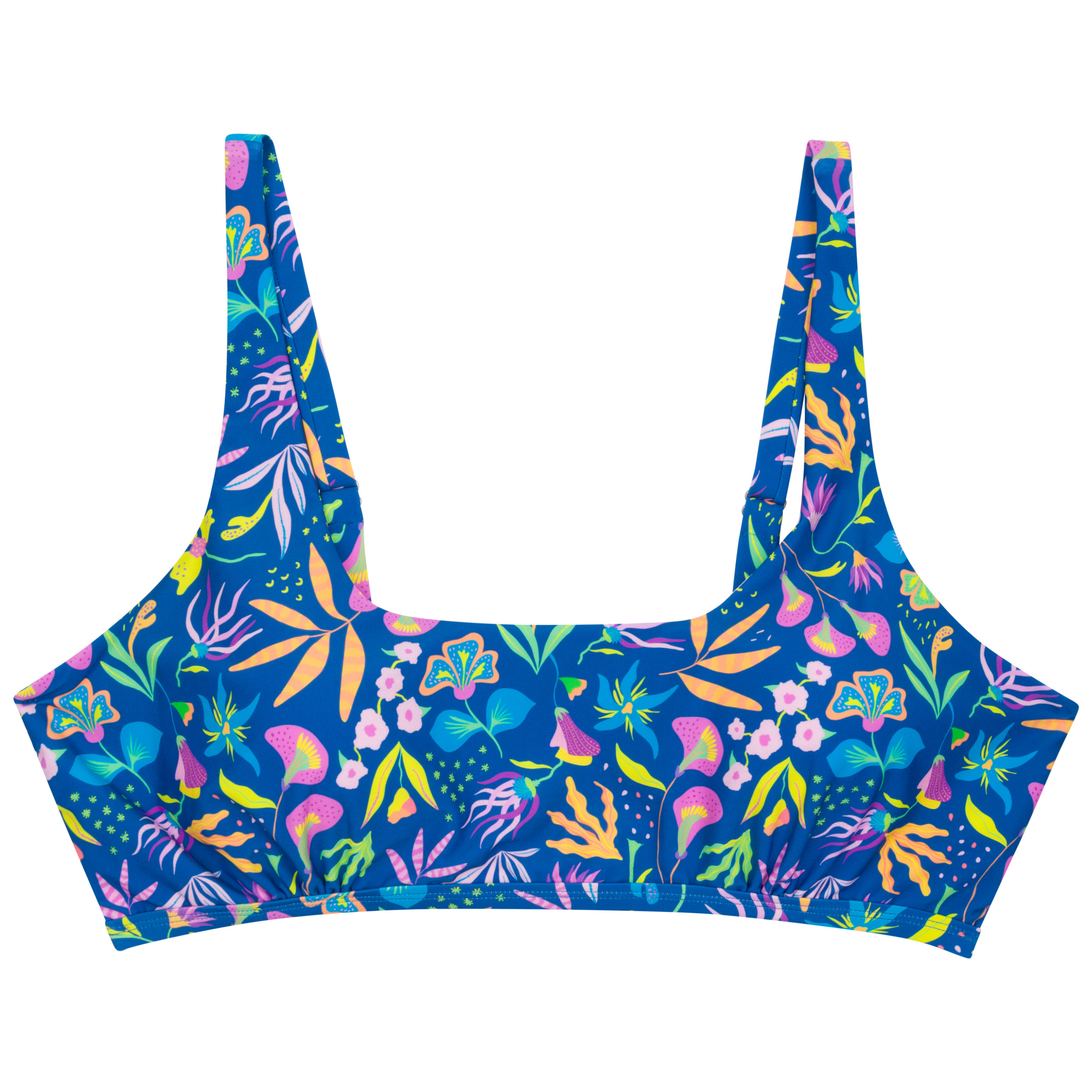 Women's Scoop Neck Bikini Top Plus Size | "Tropadelic"-1X-Tropadelic-SwimZip UPF 50+ Sun Protective Swimwear & UV Zipper Rash Guards-pos1