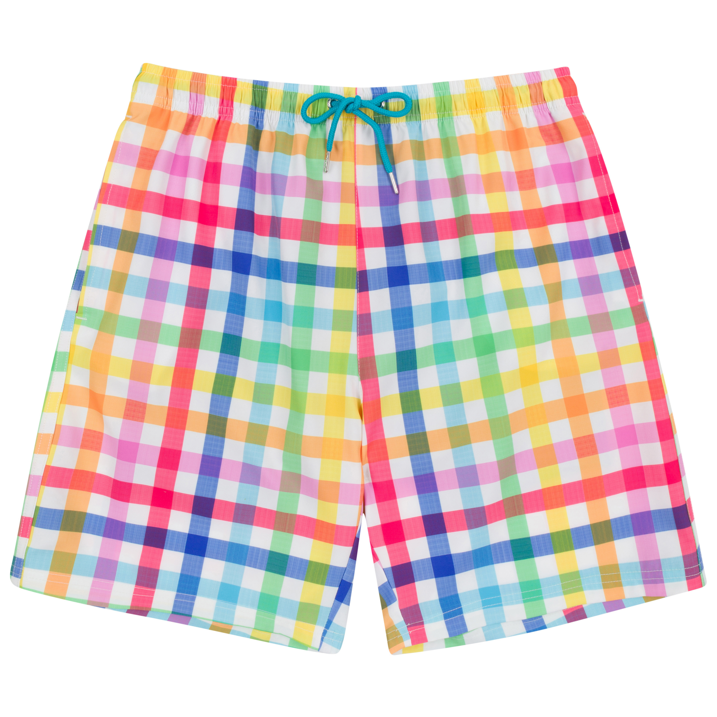 Men's 8" Swim Trunks Boxer Brief Liner | "Picnic Party"-S-Picnic Party-SwimZip UPF 50+ Sun Protective Swimwear & UV Zipper Rash Guards-pos1