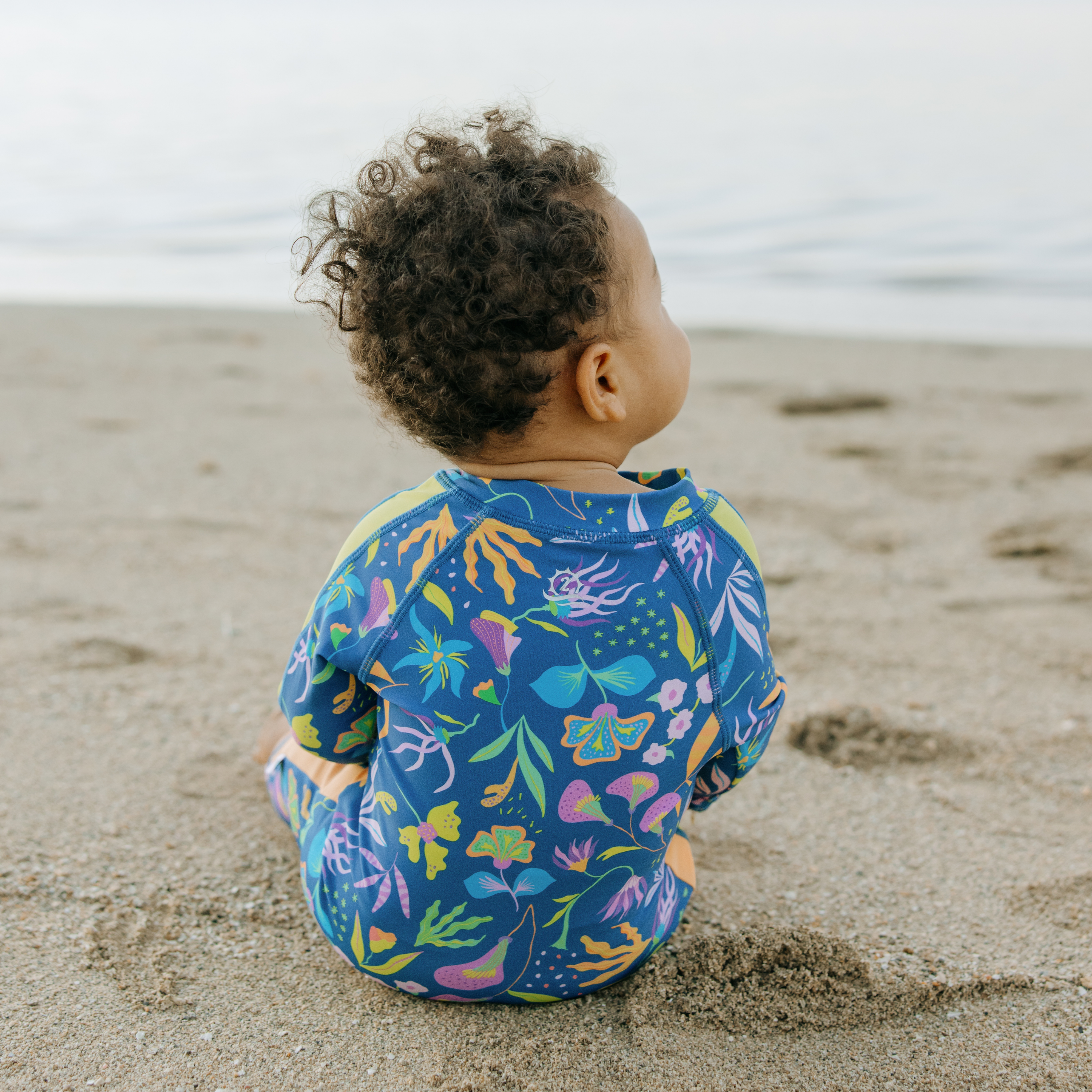 Sunsuit - Long Sleeve Romper Swimsuit | "Tropadelic"-SwimZip UPF 50+ Sun Protective Swimwear & UV Zipper Rash Guards-pos7