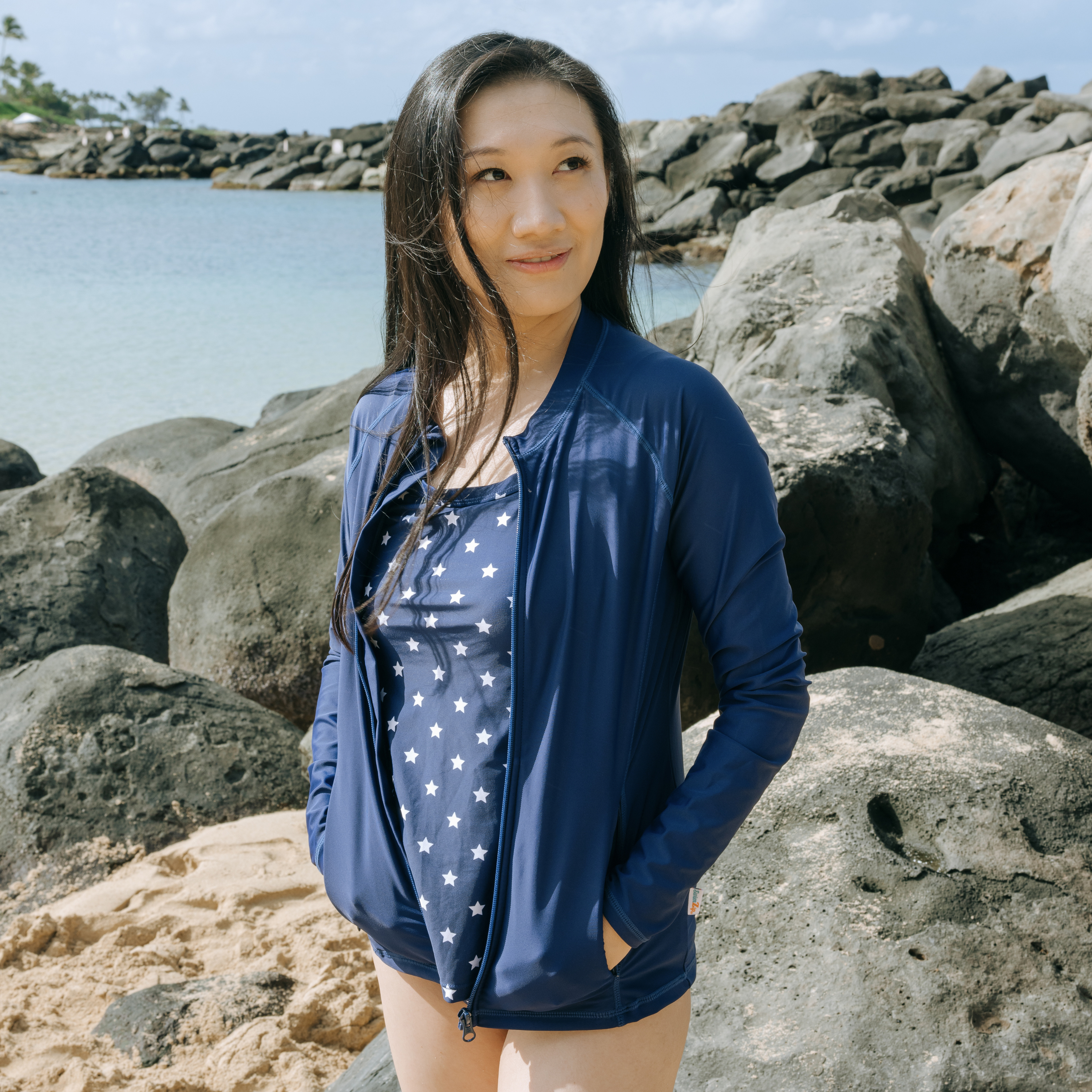 Women’s Strappy A-Line Tankini Top | “Americana”-SwimZip UPF 50+ Sun Protective Swimwear & UV Zipper Rash Guards-pos5