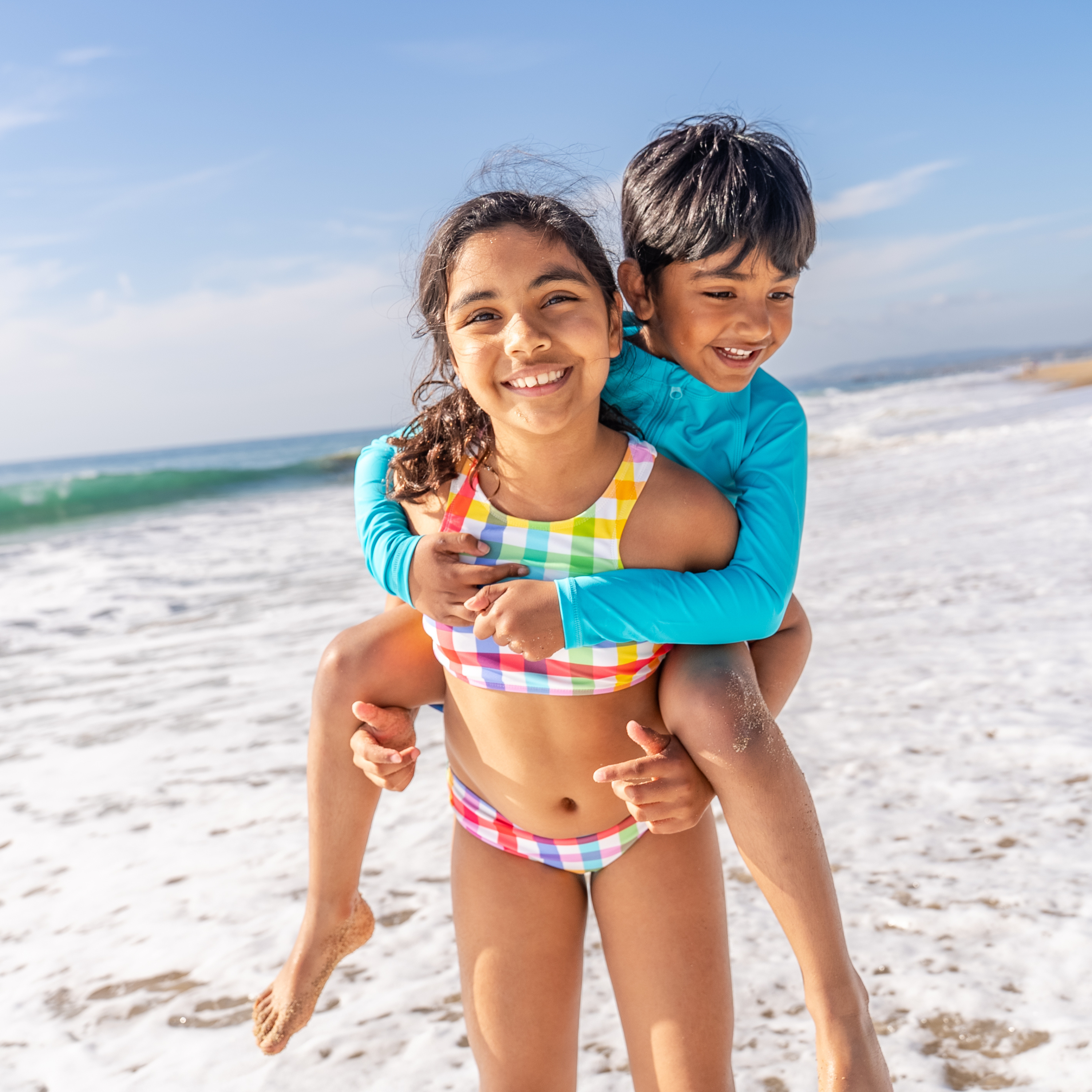 Girls Halter Top Bikini Set (2 Piece) | "Picnic Party"-SwimZip UPF 50+ Sun Protective Swimwear & UV Zipper Rash Guards-pos7