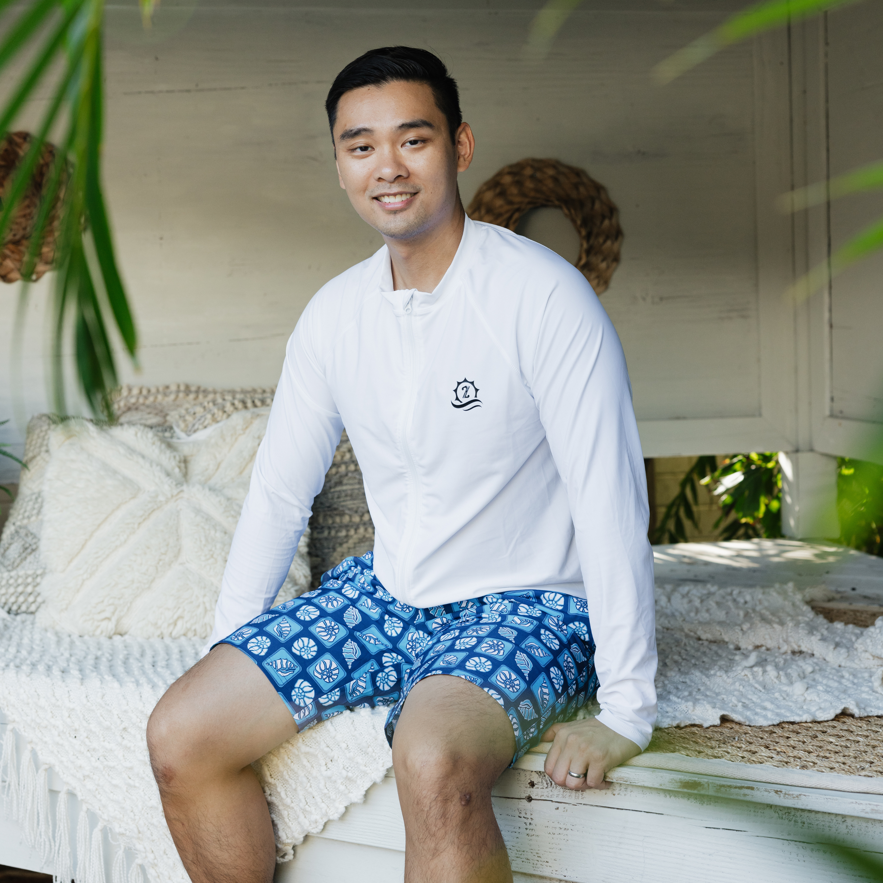 Men's 8" Swim Trunks Boxer Brief Liner | "Coastal"-SwimZip UPF 50+ Sun Protective Swimwear & UV Zipper Rash Guards-pos3