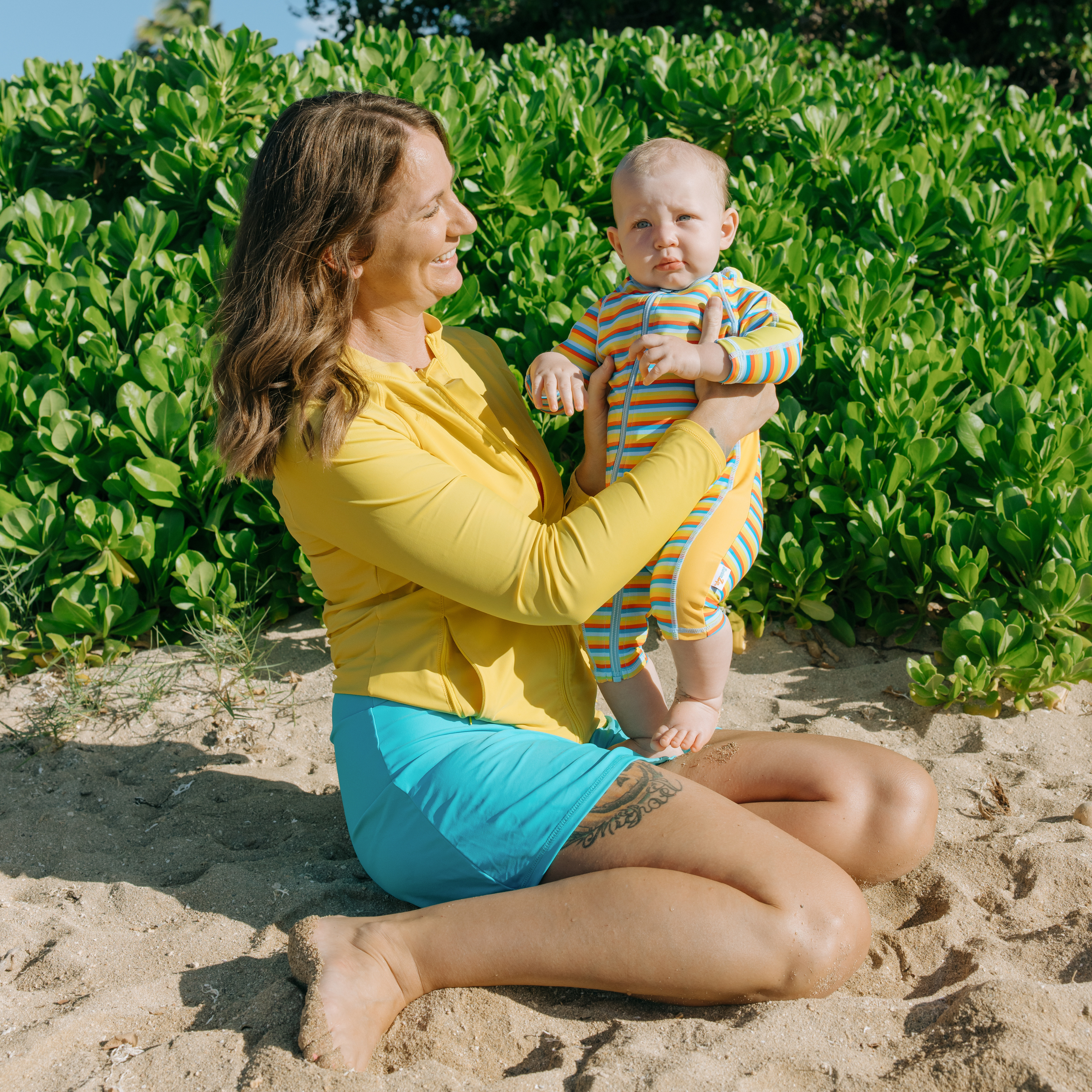 Women's Long Sleeve Rash Guard with Pockets | "Yellow"-SwimZip UPF 50+ Sun Protective Swimwear & UV Zipper Rash Guards-pos5