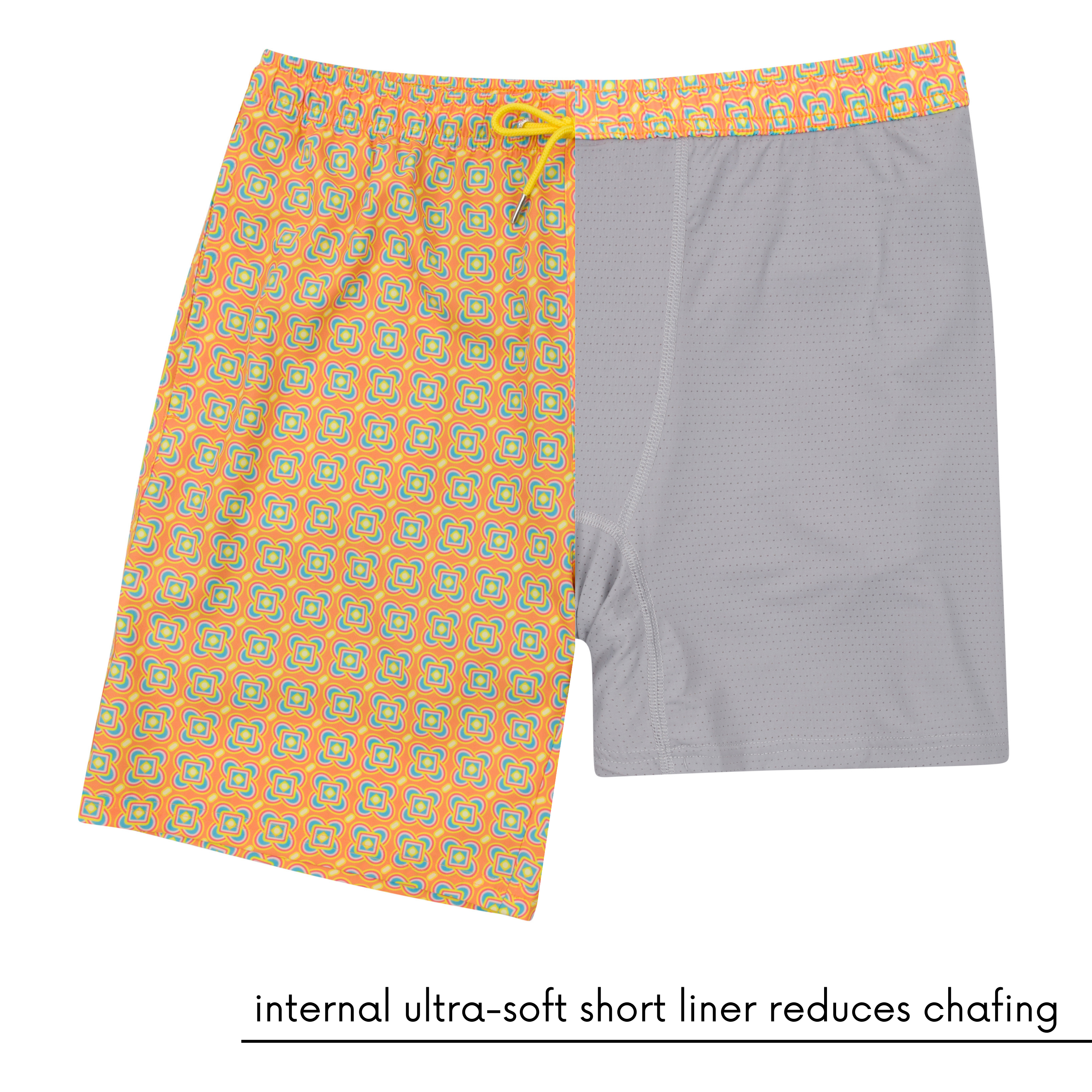 Men's 8" Swim Trunks Boxer Brief Liner | "Kaleidoscope"-SwimZip UPF 50+ Sun Protective Swimwear & UV Zipper Rash Guards-pos6