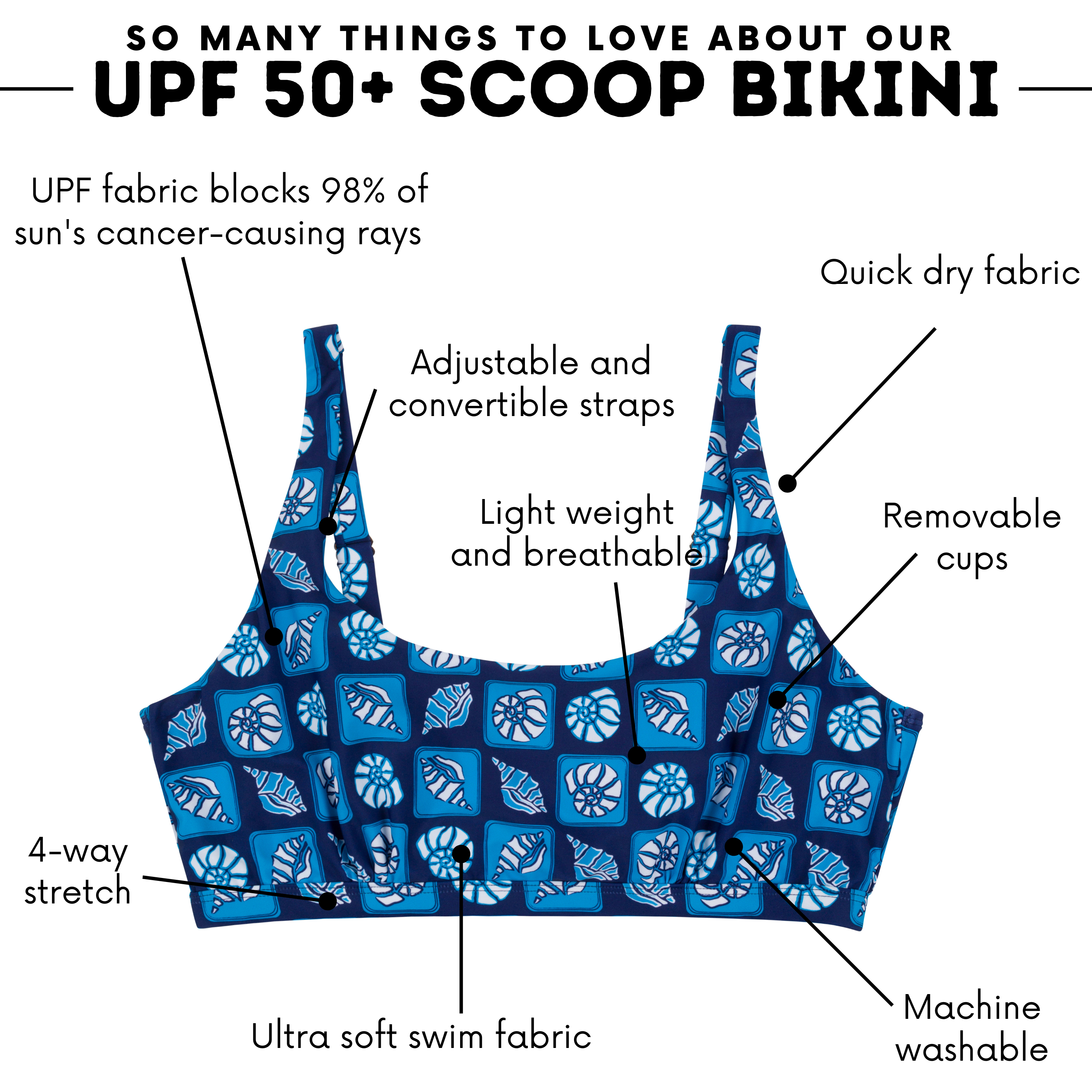 Women's Scoop Neck Bikini Top Plus Size | "Coastal"-SwimZip UPF 50+ Sun Protective Swimwear & UV Zipper Rash Guards-pos3