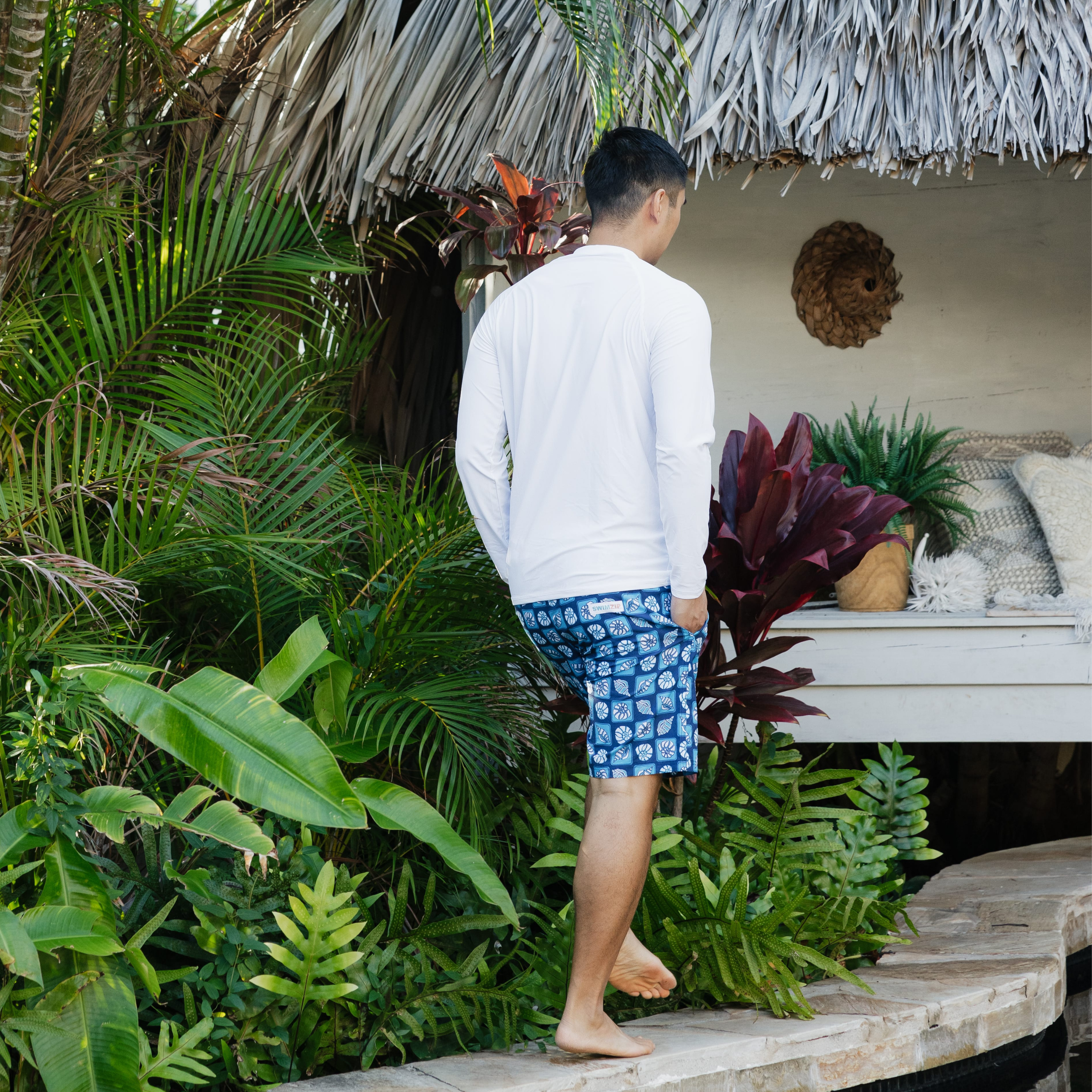 Men's 8" Swim Trunks Boxer Brief Liner | "Coastal"-SwimZip UPF 50+ Sun Protective Swimwear & UV Zipper Rash Guards-pos7