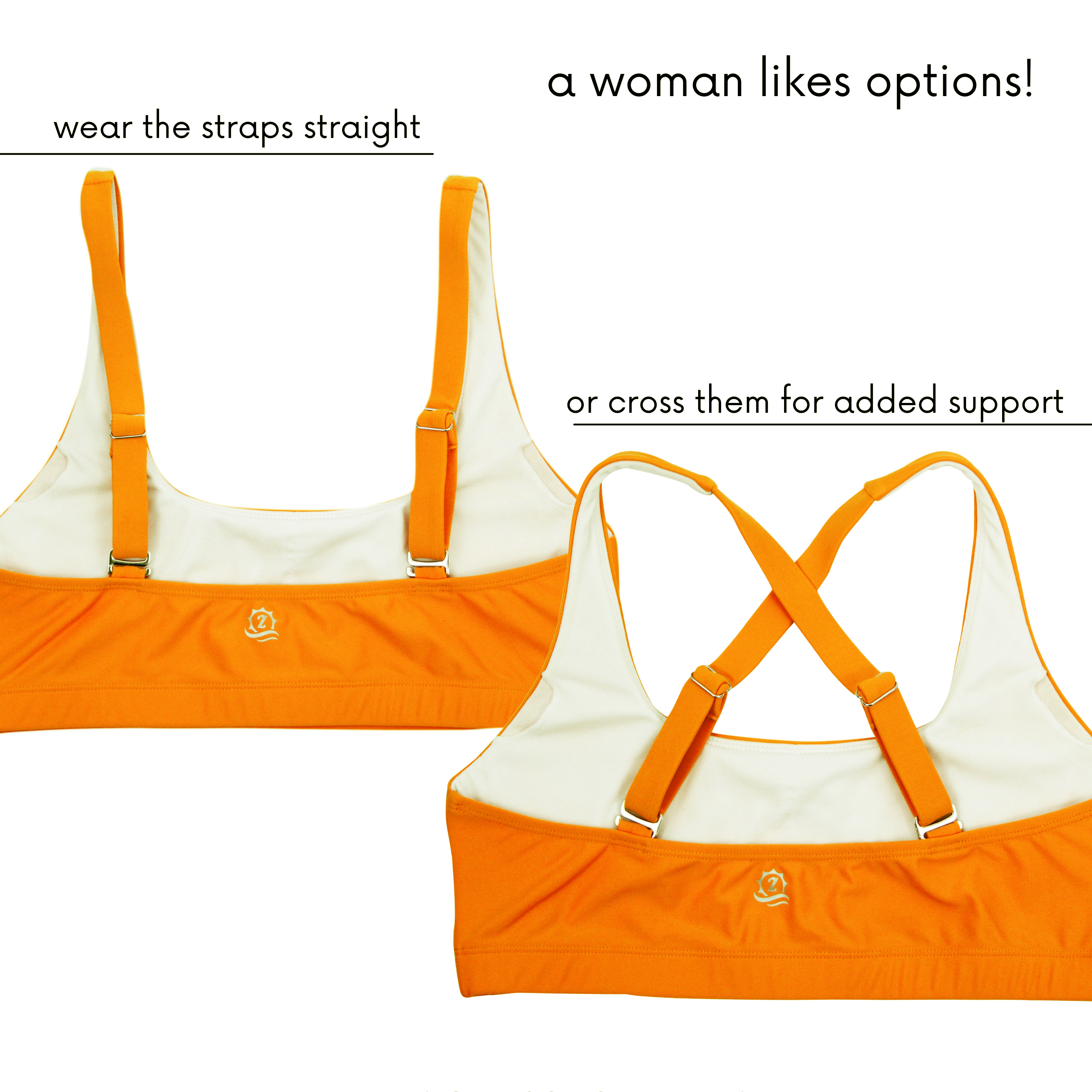 Women's Scoop Neck Bikini Top | "Orange"-SwimZip UPF 50+ Sun Protective Swimwear & UV Zipper Rash Guards-pos8