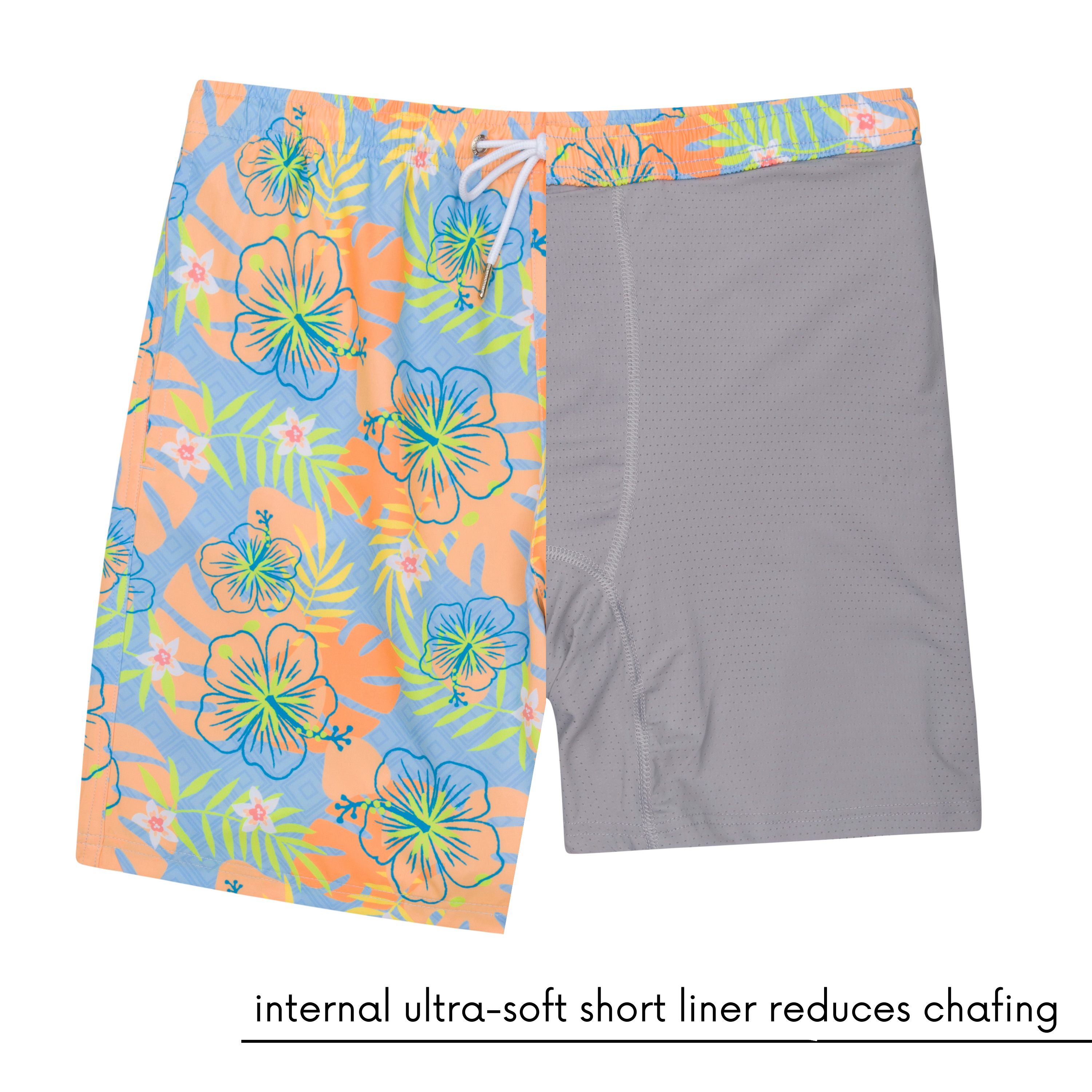 Men's 8" Swim Trunks Boxer Brief Liner | "Groovy"-SwimZip UPF 50+ Sun Protective Swimwear & UV Zipper Rash Guards-pos6