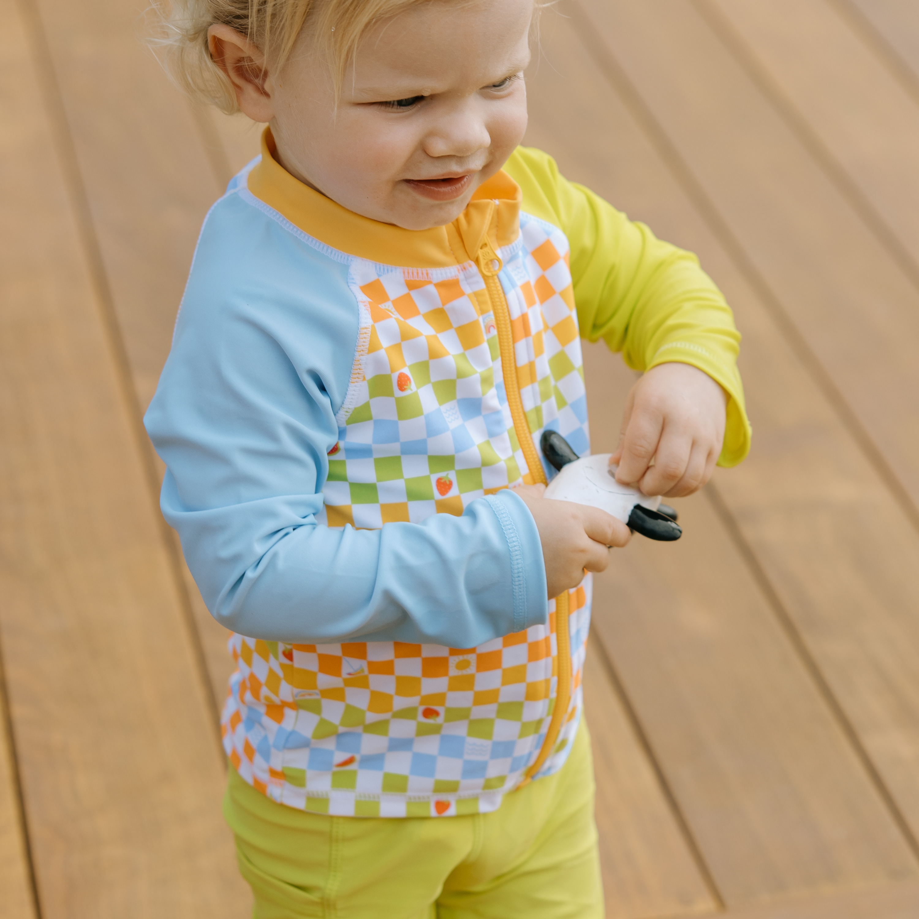 Kids UPF 50+ Long Sleeve Zipper Rash Guard Swim Shirt | "Gamified"-SwimZip UPF 50+ Sun Protective Swimwear & UV Zipper Rash Guards-pos5