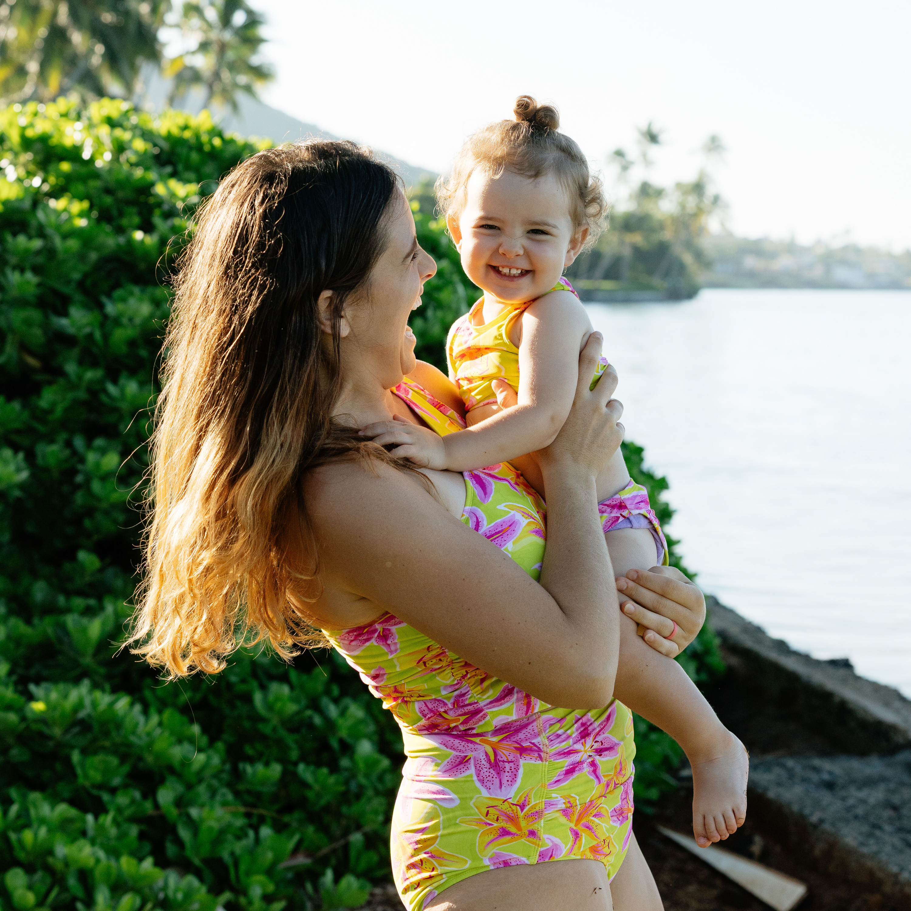 Girls Halter Top Bikini Set (2 Piece) | "Floral Takeover"-SwimZip UPF 50+ Sun Protective Swimwear & UV Zipper Rash Guards-pos3