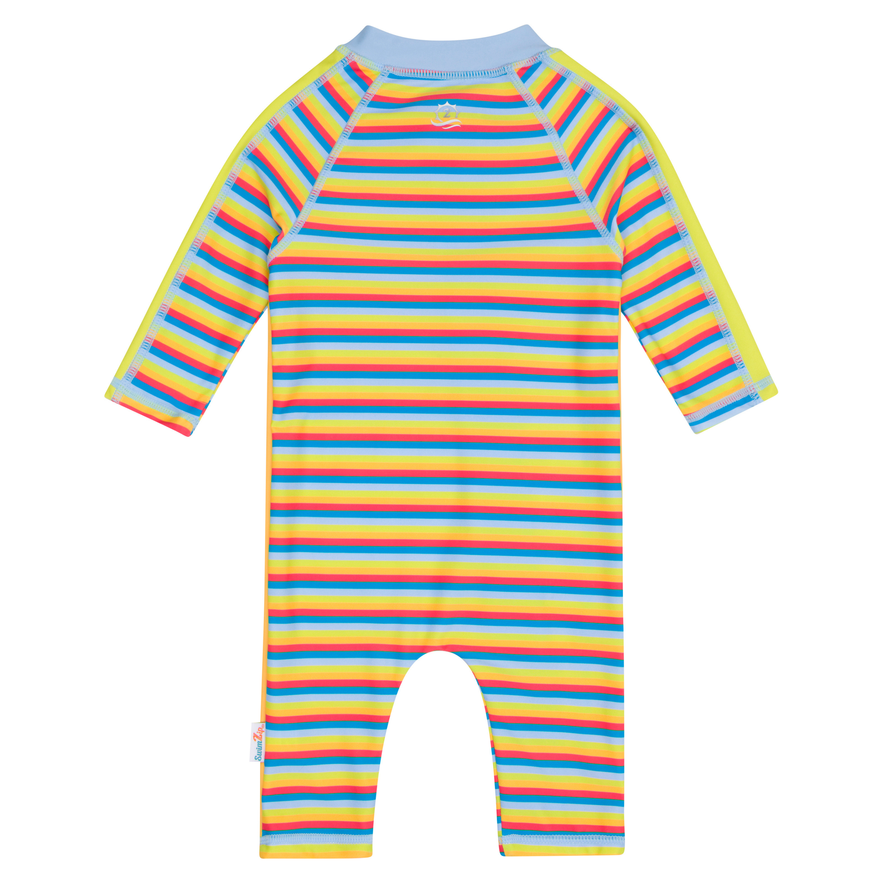 Sunsuit - Long Sleeve Romper Swimsuit | "Sunny Stripe"-SwimZip UPF 50+ Sun Protective Swimwear & UV Zipper Rash Guards-pos8