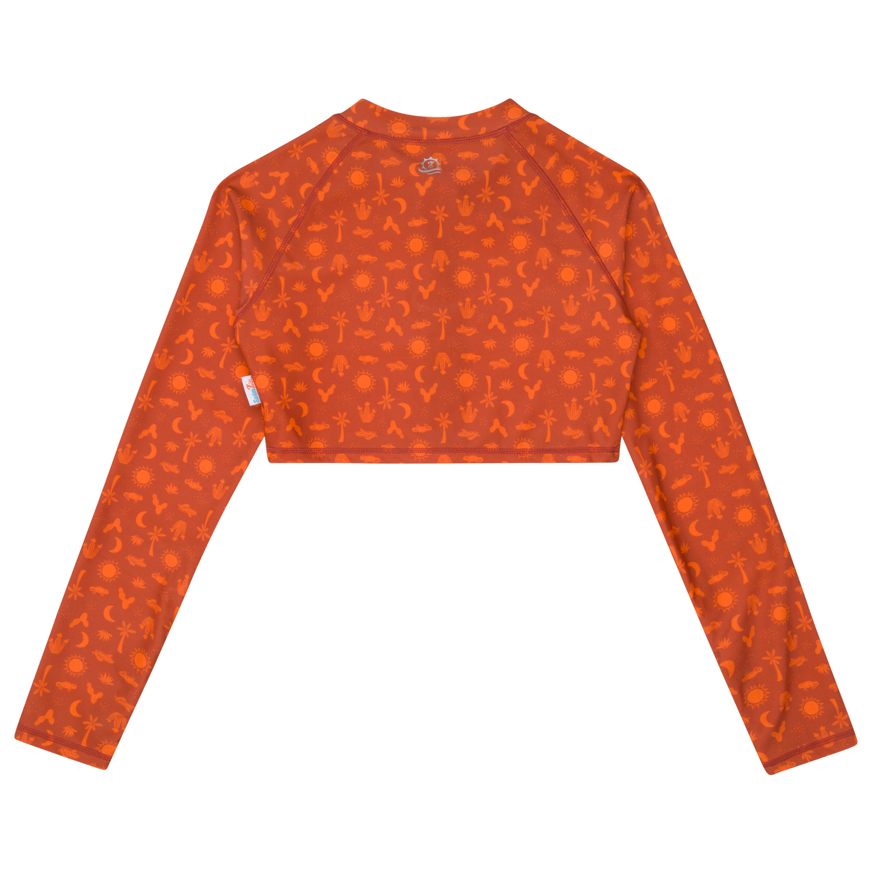 Girls Long Sleeve Crop Rash Guard | "Desert"-SwimZip UPF 50+ Sun Protective Swimwear & UV Zipper Rash Guards-pos8