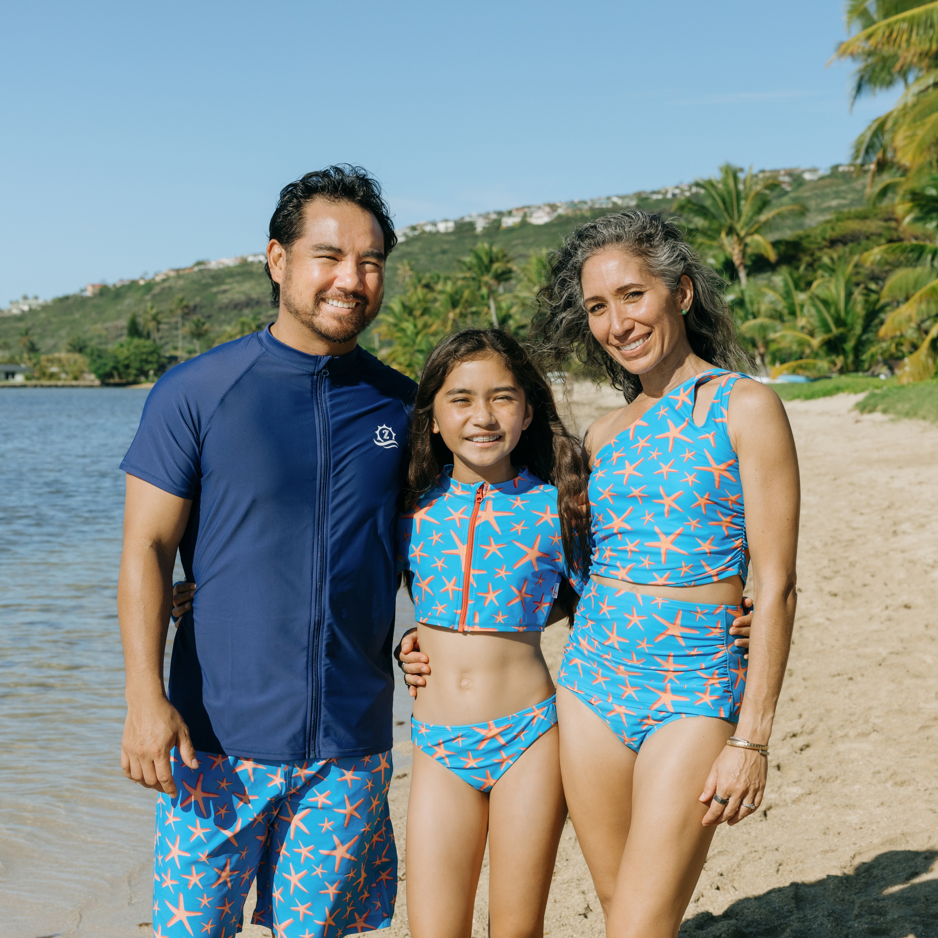 Girls Long Sleeve Crop Rash Guard | "Starfish"-SwimZip UPF 50+ Sun Protective Swimwear & UV Zipper Rash Guards-pos8