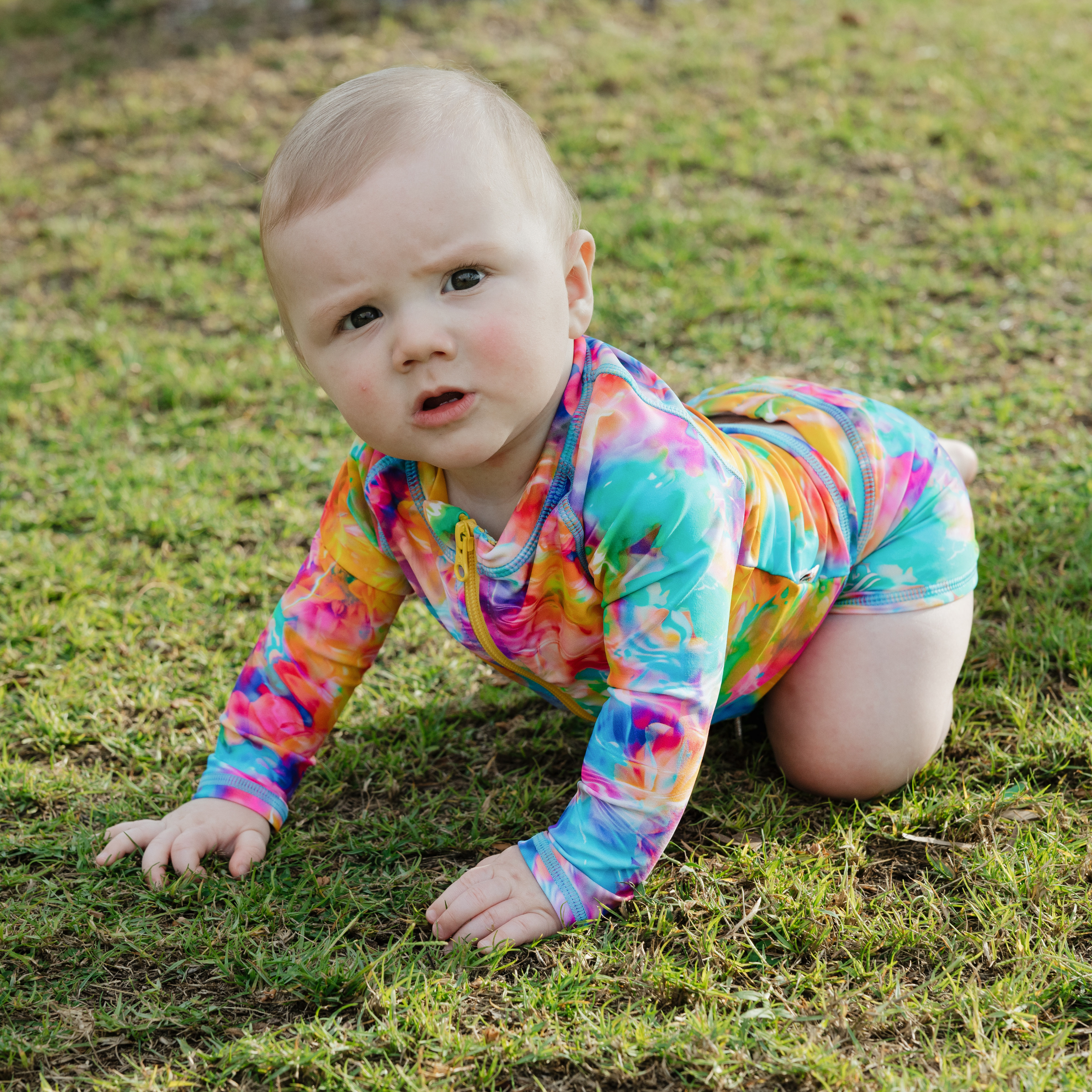 Kids Euro Swim Shorties | "Impressions"-SwimZip UPF 50+ Sun Protective Swimwear & UV Zipper Rash Guards-pos7