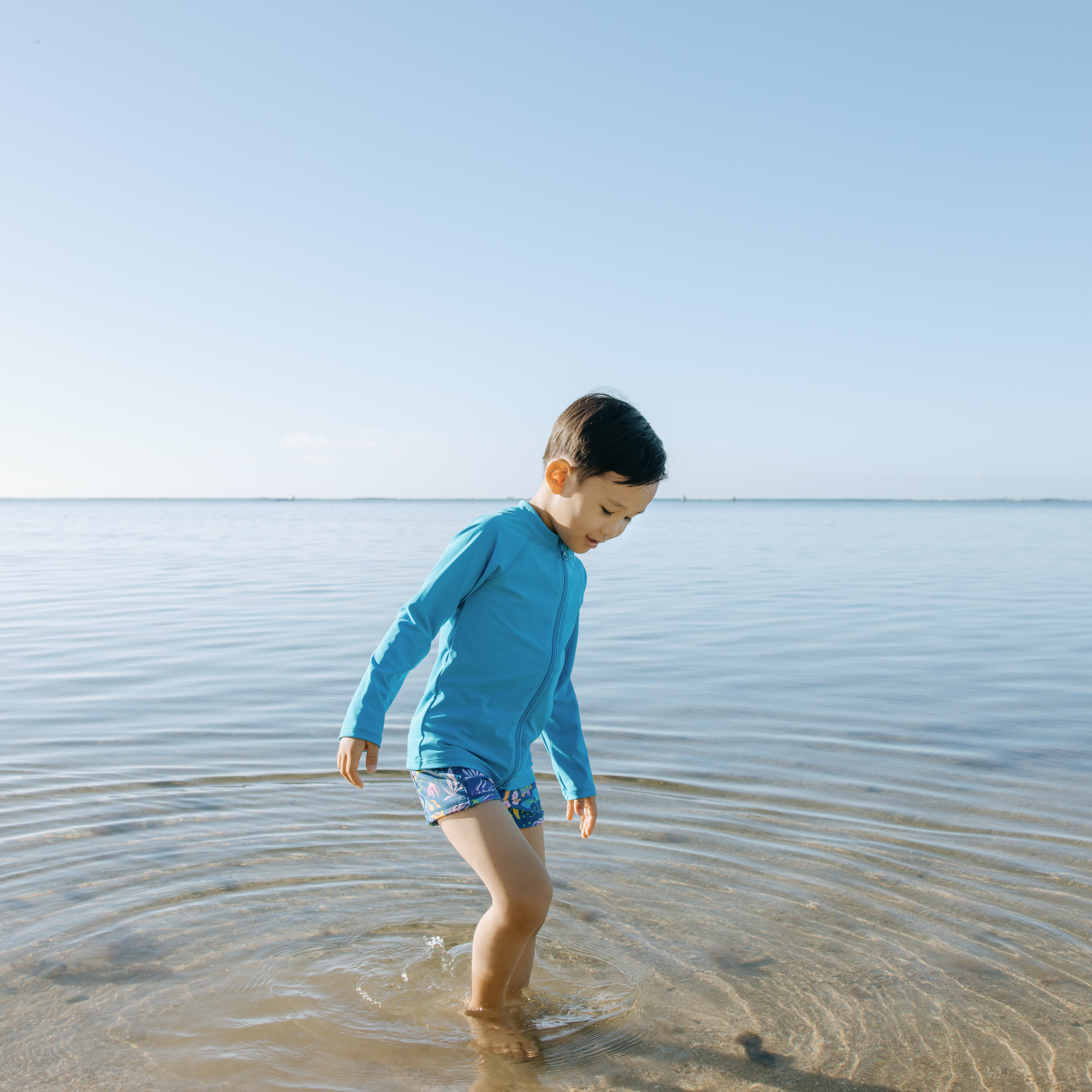 Kids Euro Swim Shorties | "Tropadelic"-SwimZip UPF 50+ Sun Protective Swimwear & UV Zipper Rash Guards-pos8