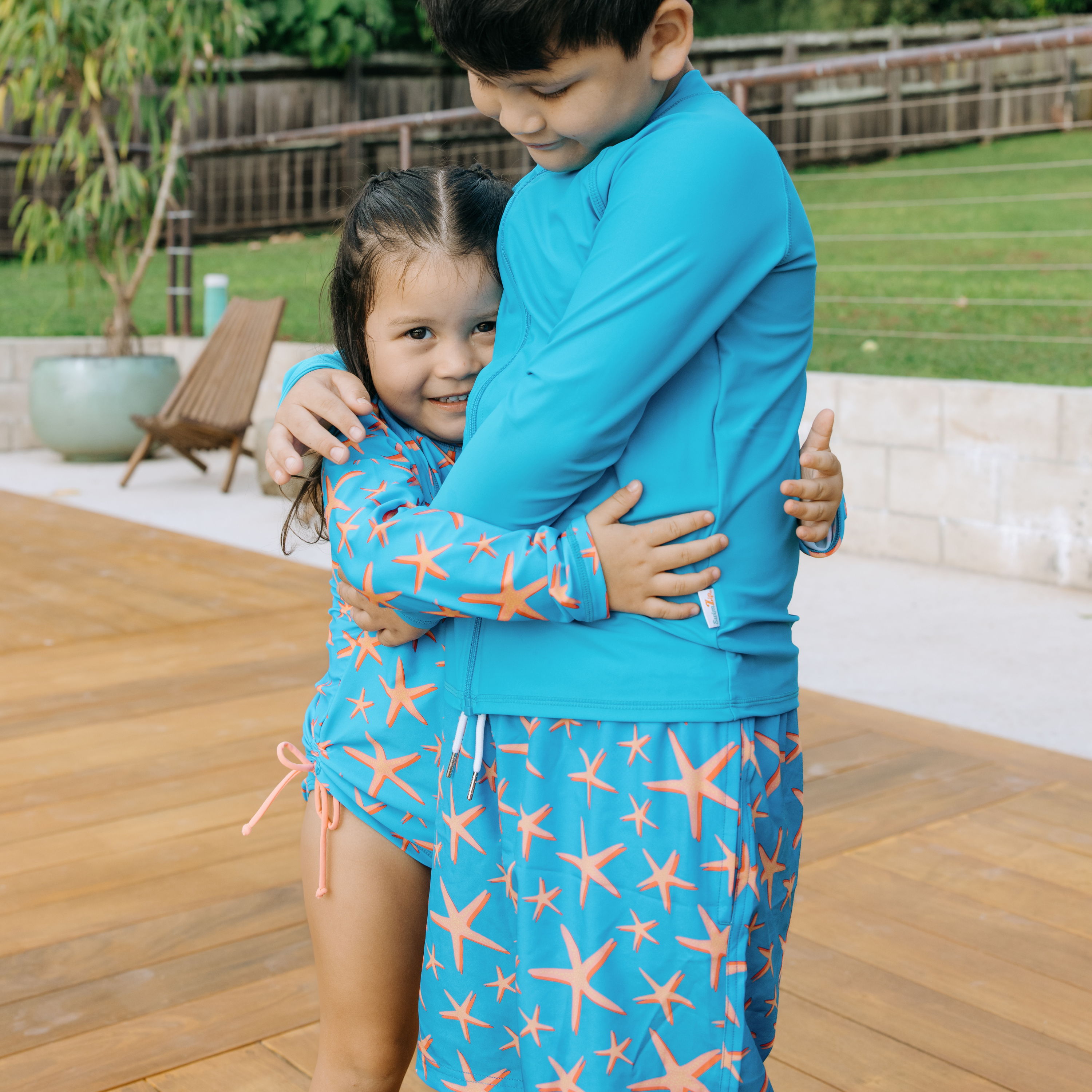 Boys Swim Trunks Boxer Brief Liner (sizes 6-14) | “Starfish"-SwimZip UPF 50+ Sun Protective Swimwear & UV Zipper Rash Guards-pos5