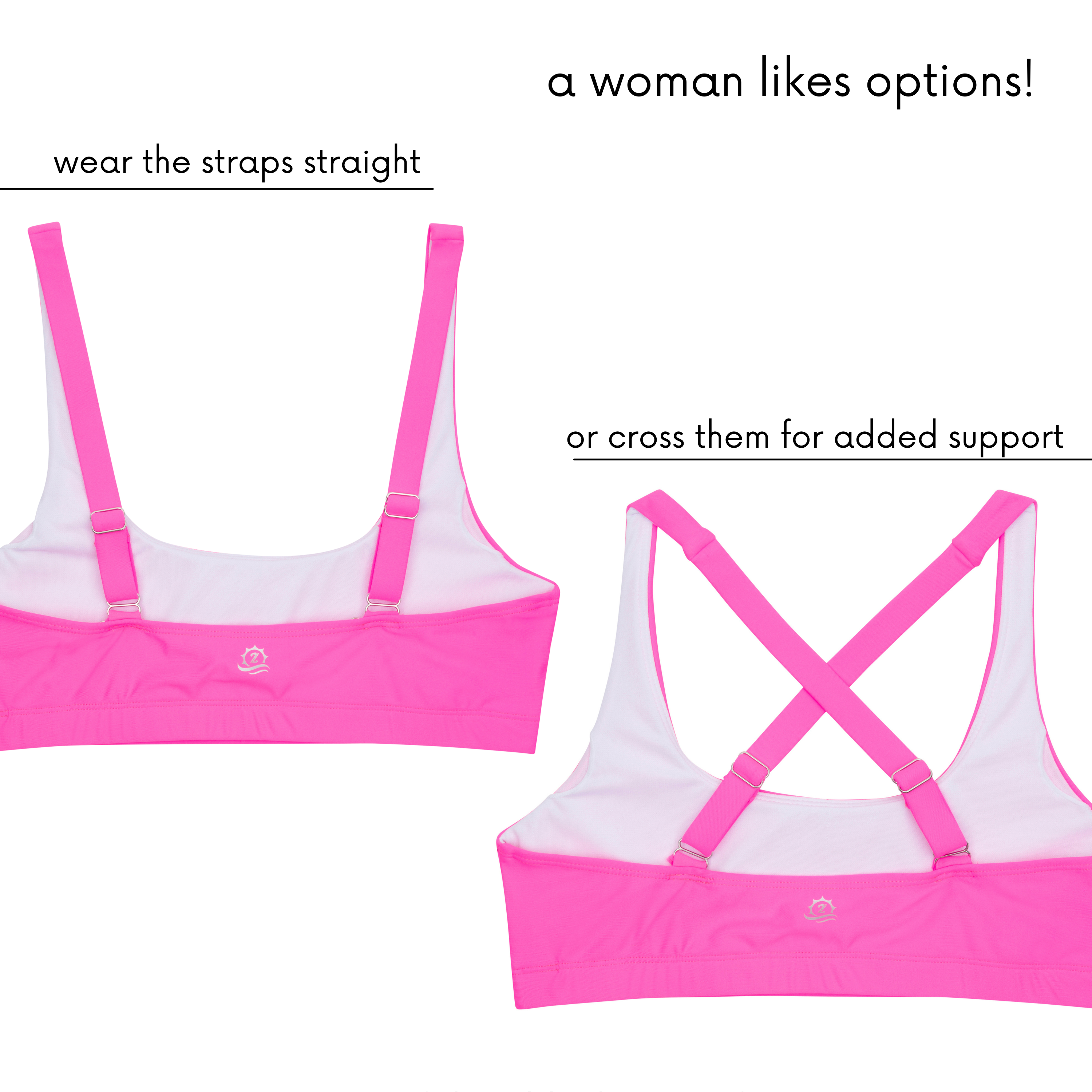 Women's Scoop Neck Bikini Top | "Neon Pink"-SwimZip UPF 50+ Sun Protective Swimwear & UV Zipper Rash Guards-pos11