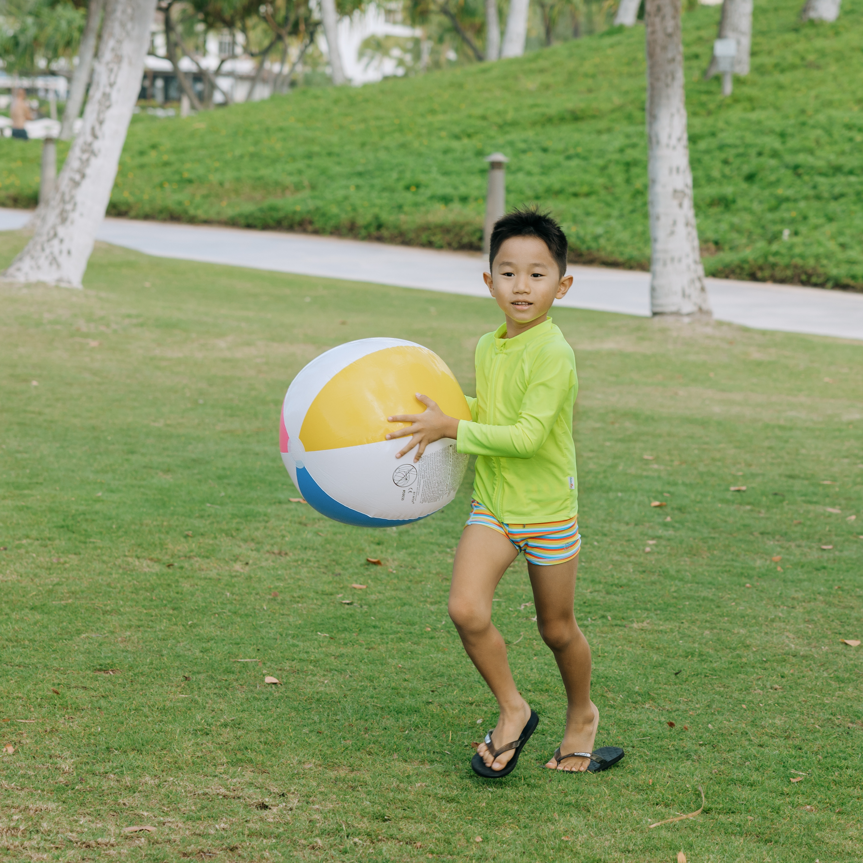 Kids Euro Swim Shorties | "Sunny Stripe"-SwimZip UPF 50+ Sun Protective Swimwear & UV Zipper Rash Guards-pos7