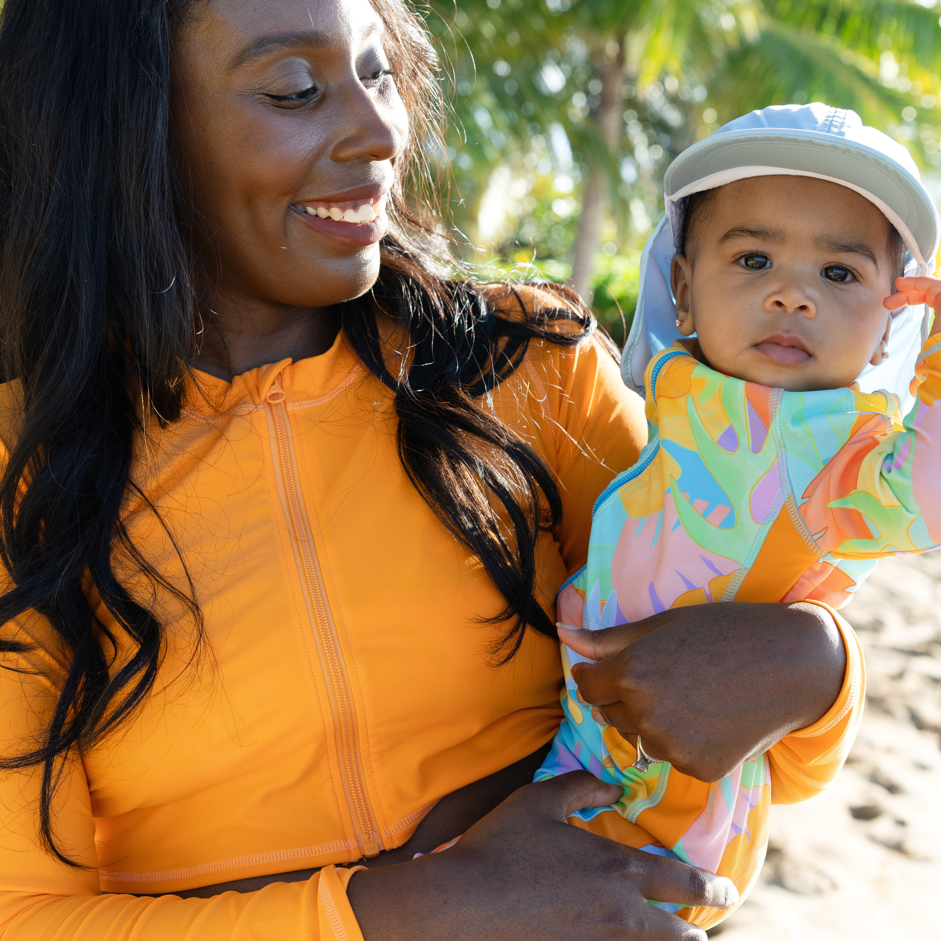 Kids Flap Hat | Dream Blue-SwimZip UPF 50+ Sun Protective Swimwear & UV Zipper Rash Guards-pos6