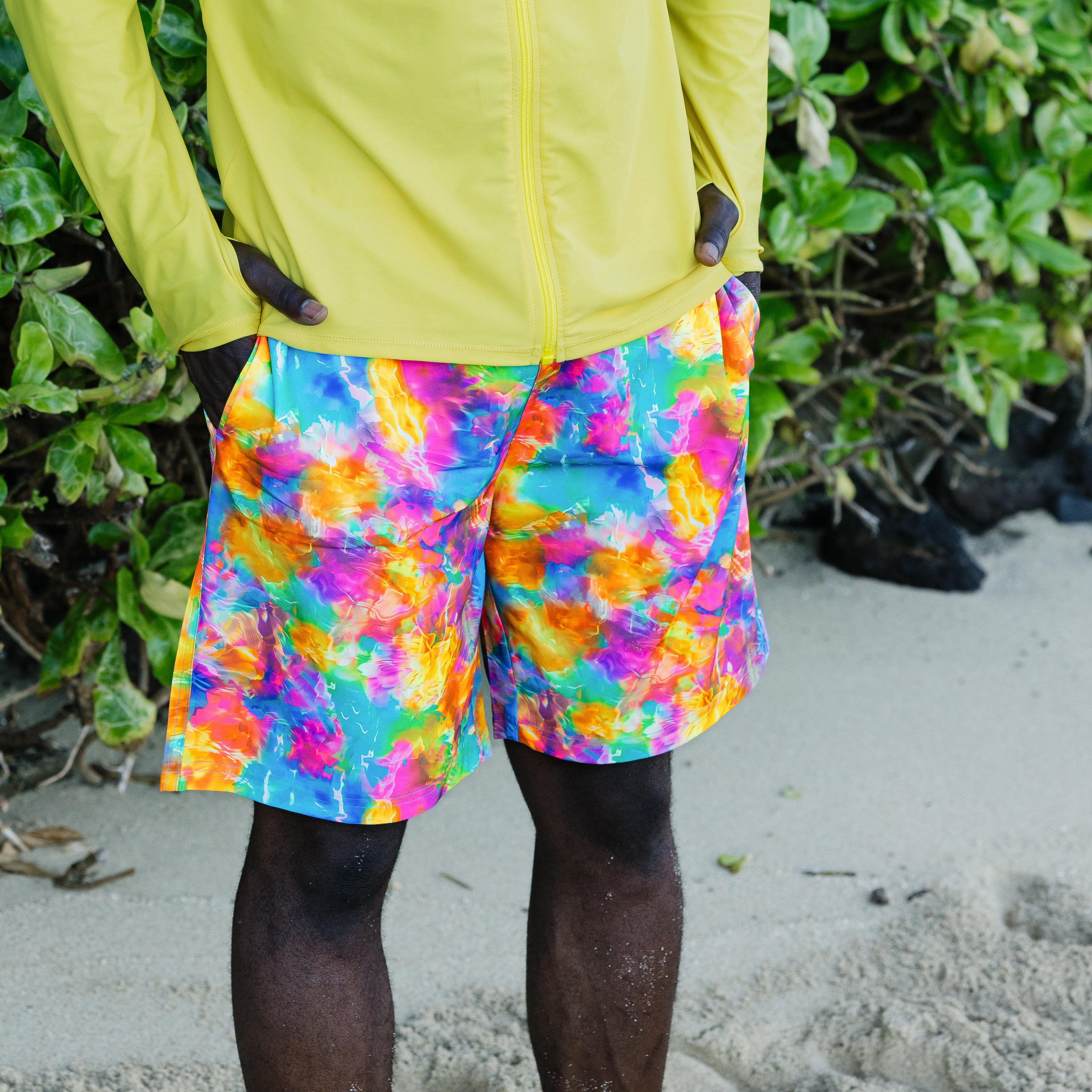 Men's 8" Swim Trunks Boxer Brief Liner | "Impressions"-SwimZip UPF 50+ Sun Protective Swimwear & UV Zipper Rash Guards-pos6