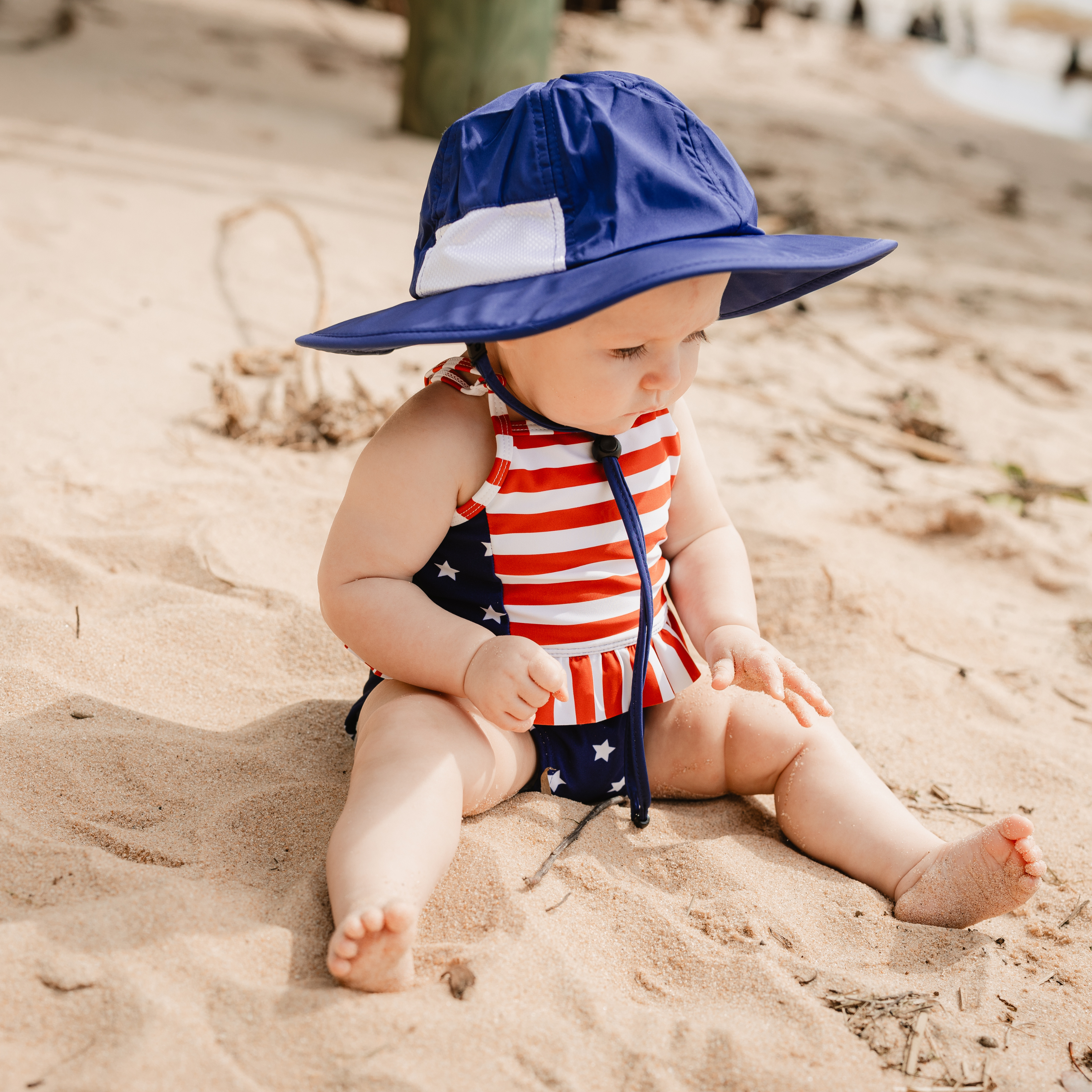 Girls One-Piece Swimsuit + Long Sleeve Rash Guard Set (2 Piece) | "Americana"-SwimZip UPF 50+ Sun Protective Swimwear & UV Zipper Rash Guards-pos11