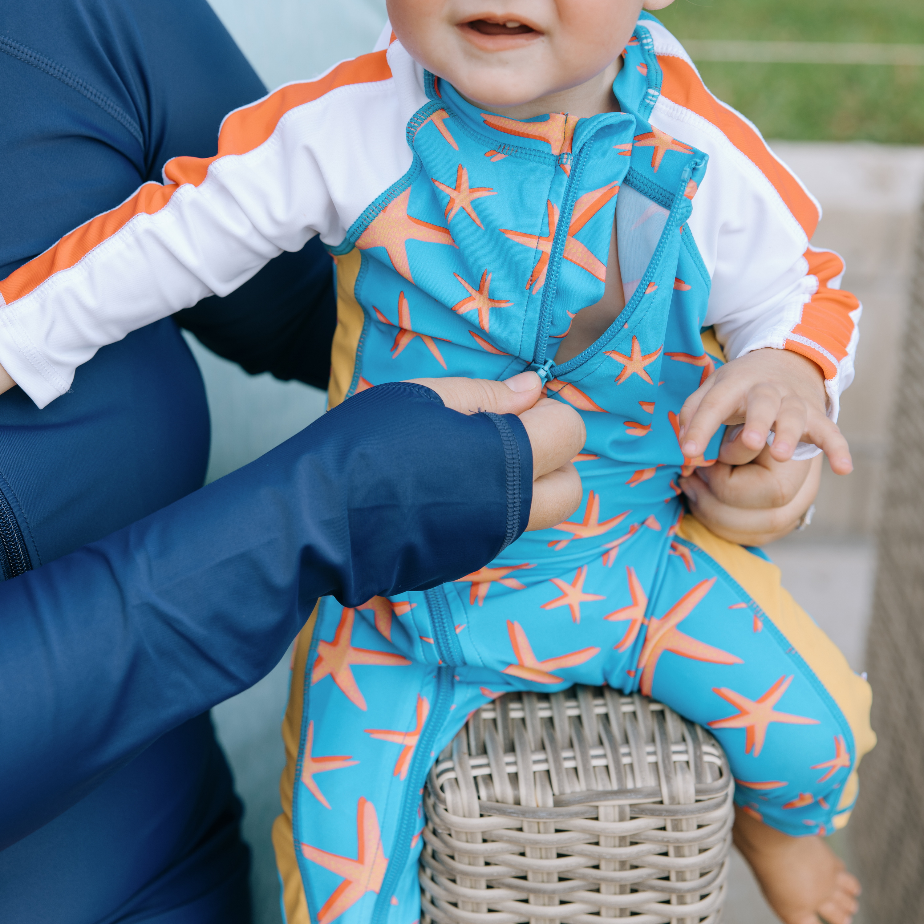 Sunsuit - Long Sleeve Romper Swimsuit | "Starfish"-SwimZip UPF 50+ Sun Protective Swimwear & UV Zipper Rash Guards-pos5