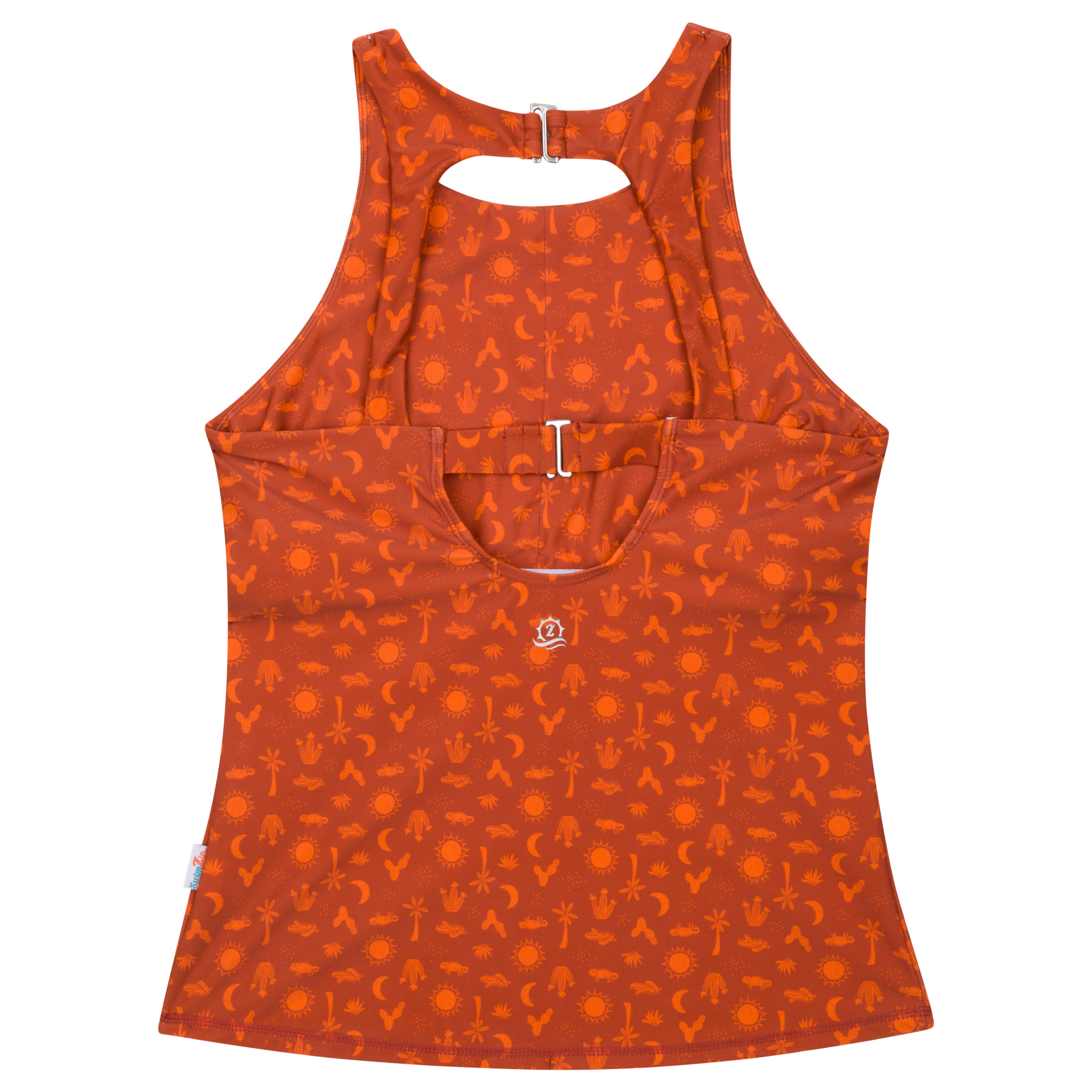 Women’s High Neck Fitted Tankini Top | “Desert”-SwimZip UPF 50+ Sun Protective Swimwear & UV Zipper Rash Guards-pos8